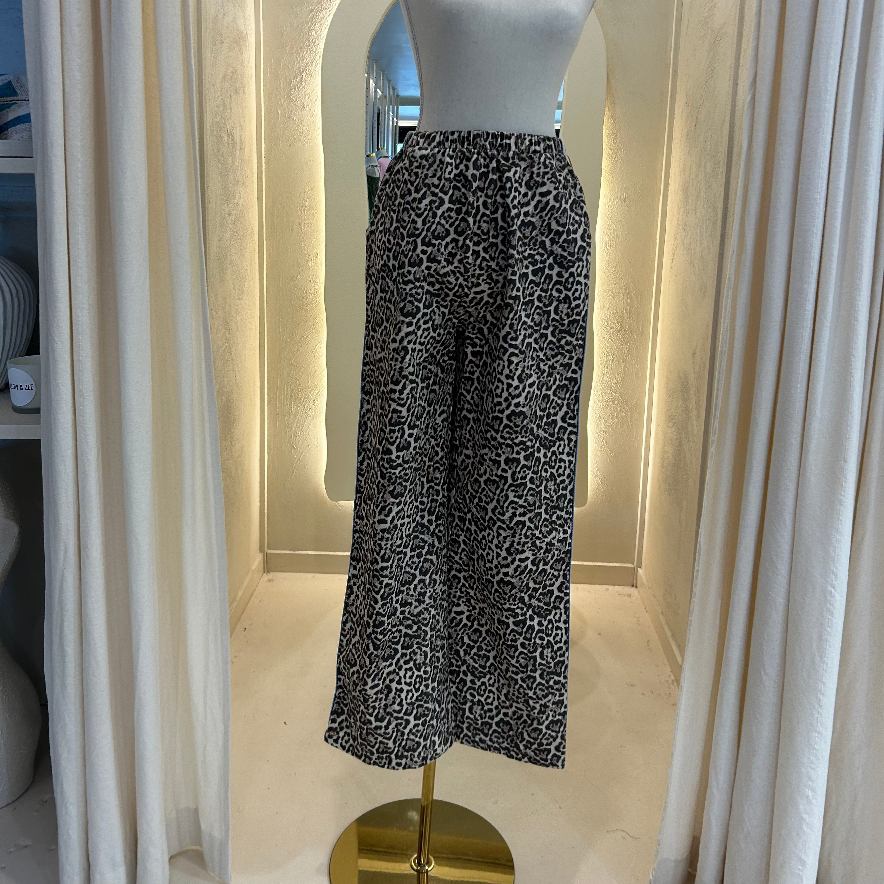 leopard pants - blue/mocha - by Frankie