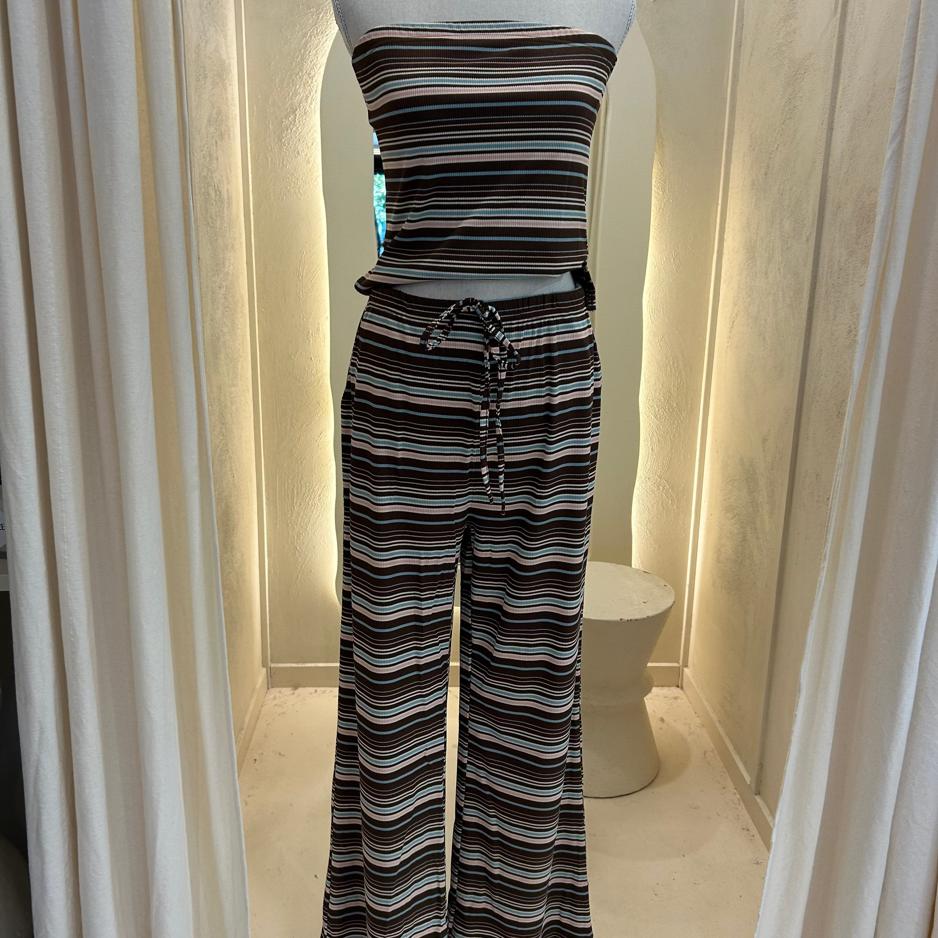 stripe strapless top and pant - by Frankie