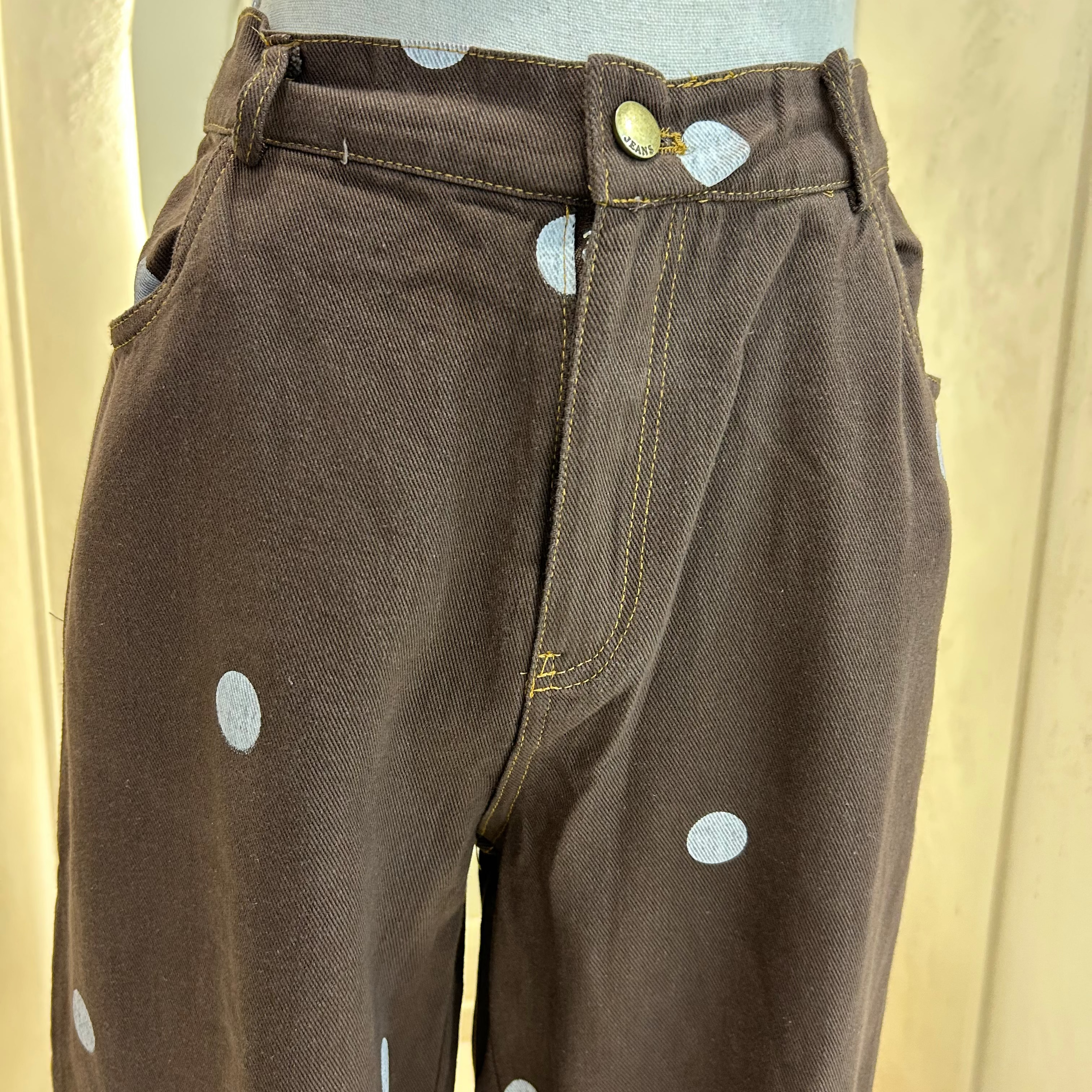barrel leg choc brown denim jean - by Frankie