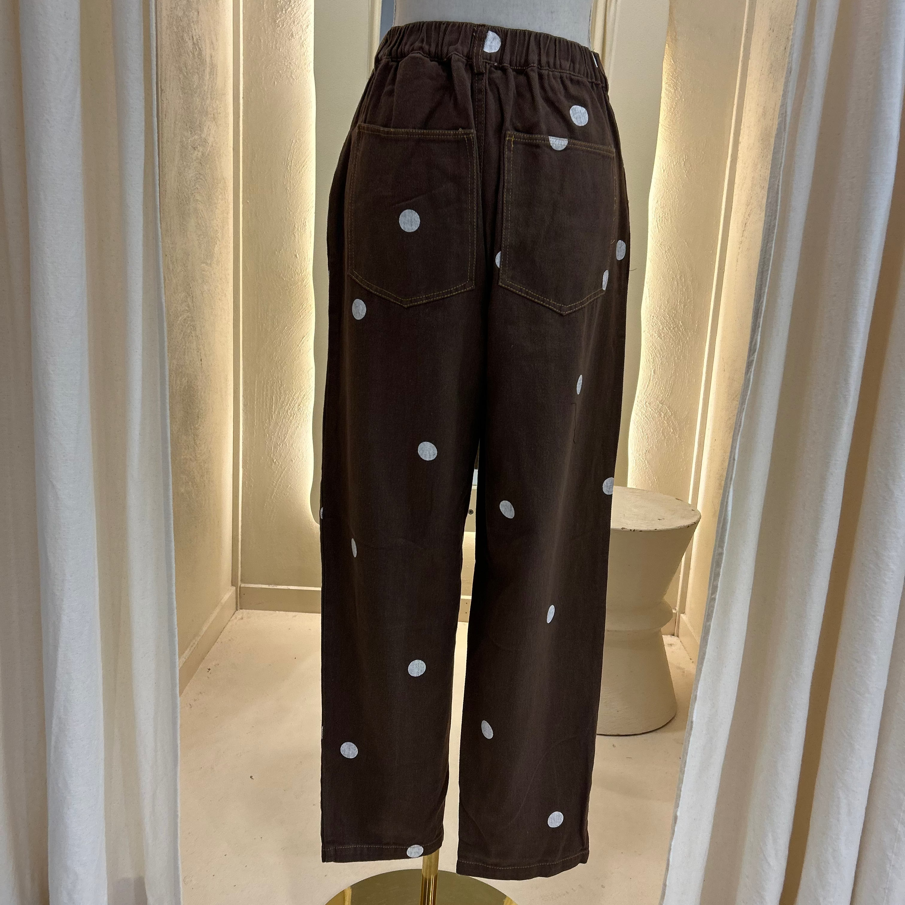 barrel leg choc brown denim jean - by Frankie