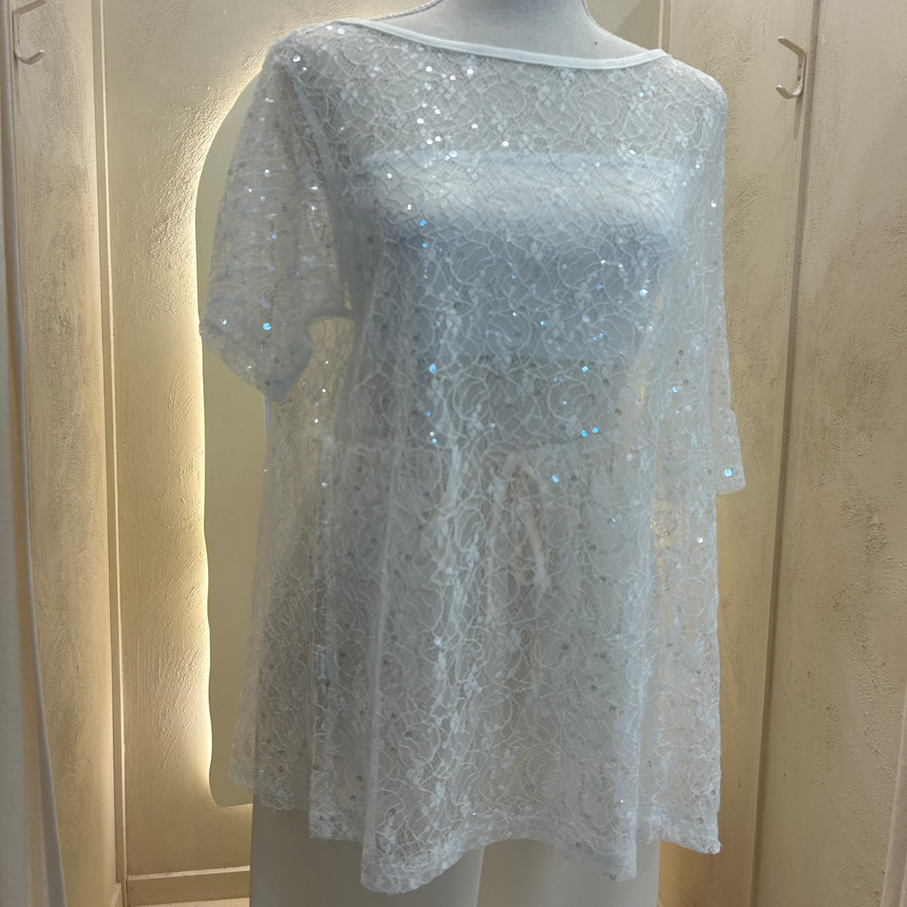 satin pant/lace top set - by Frankie