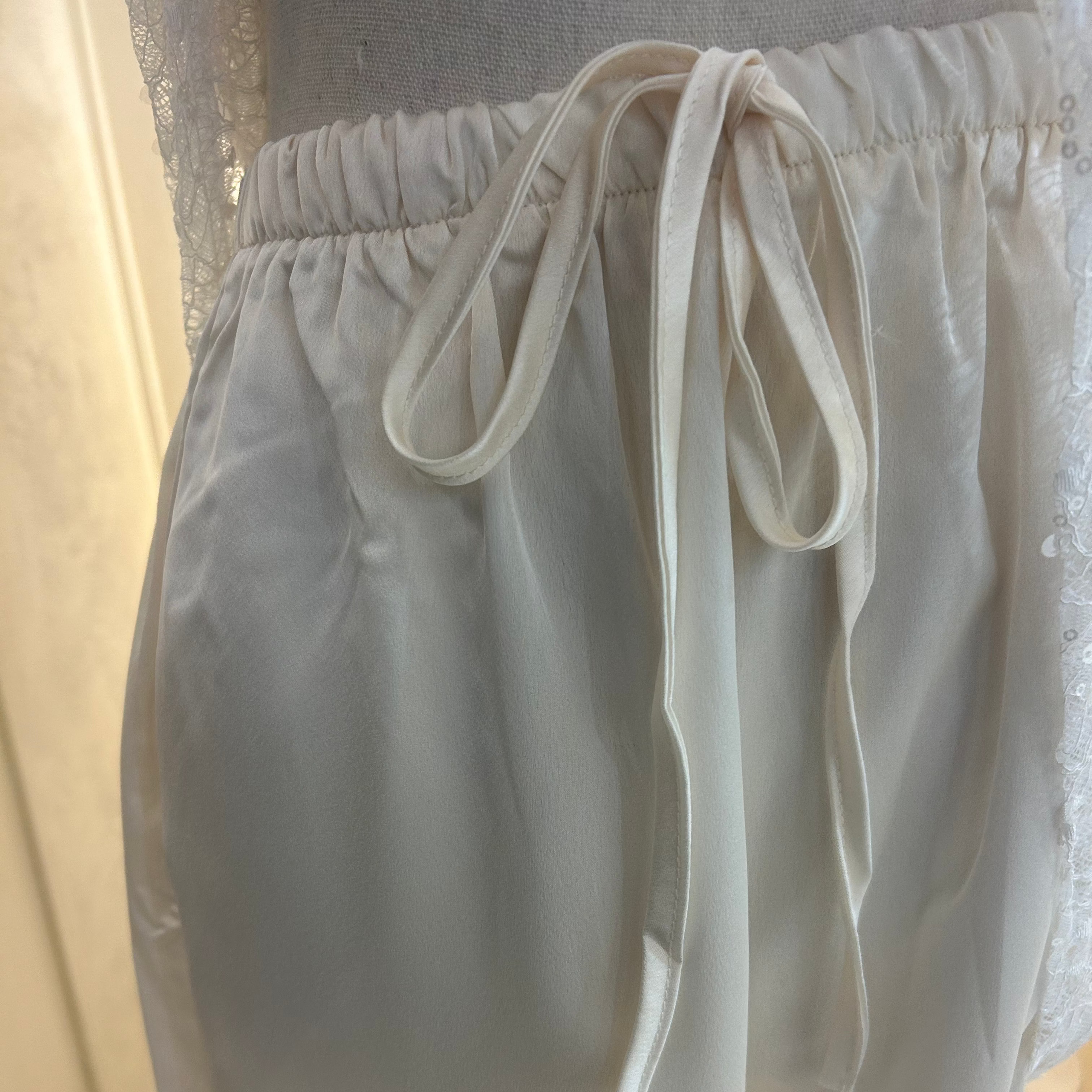 satin pant/lace top set - by Frankie