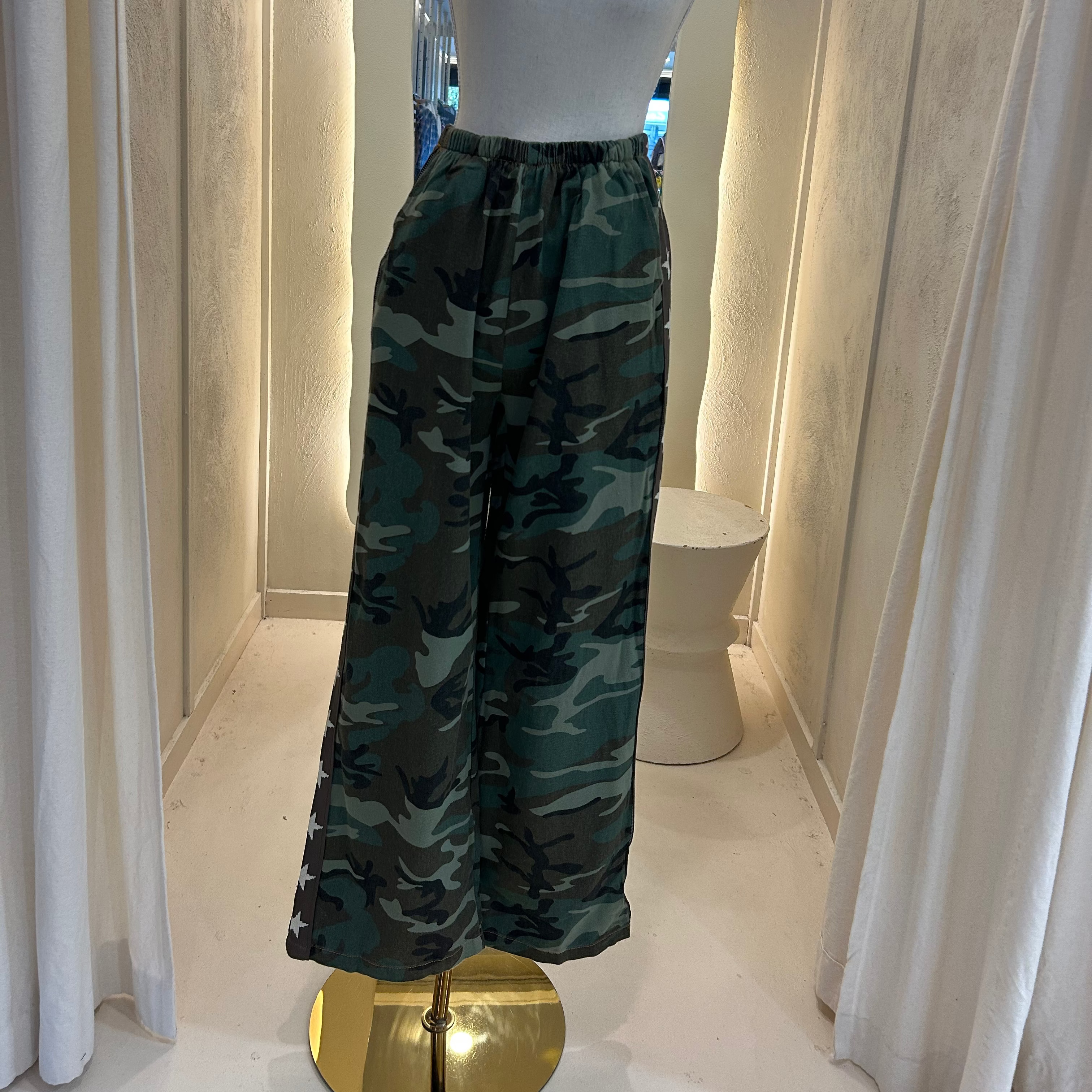 camo pants with star race stripe-  by Frankie