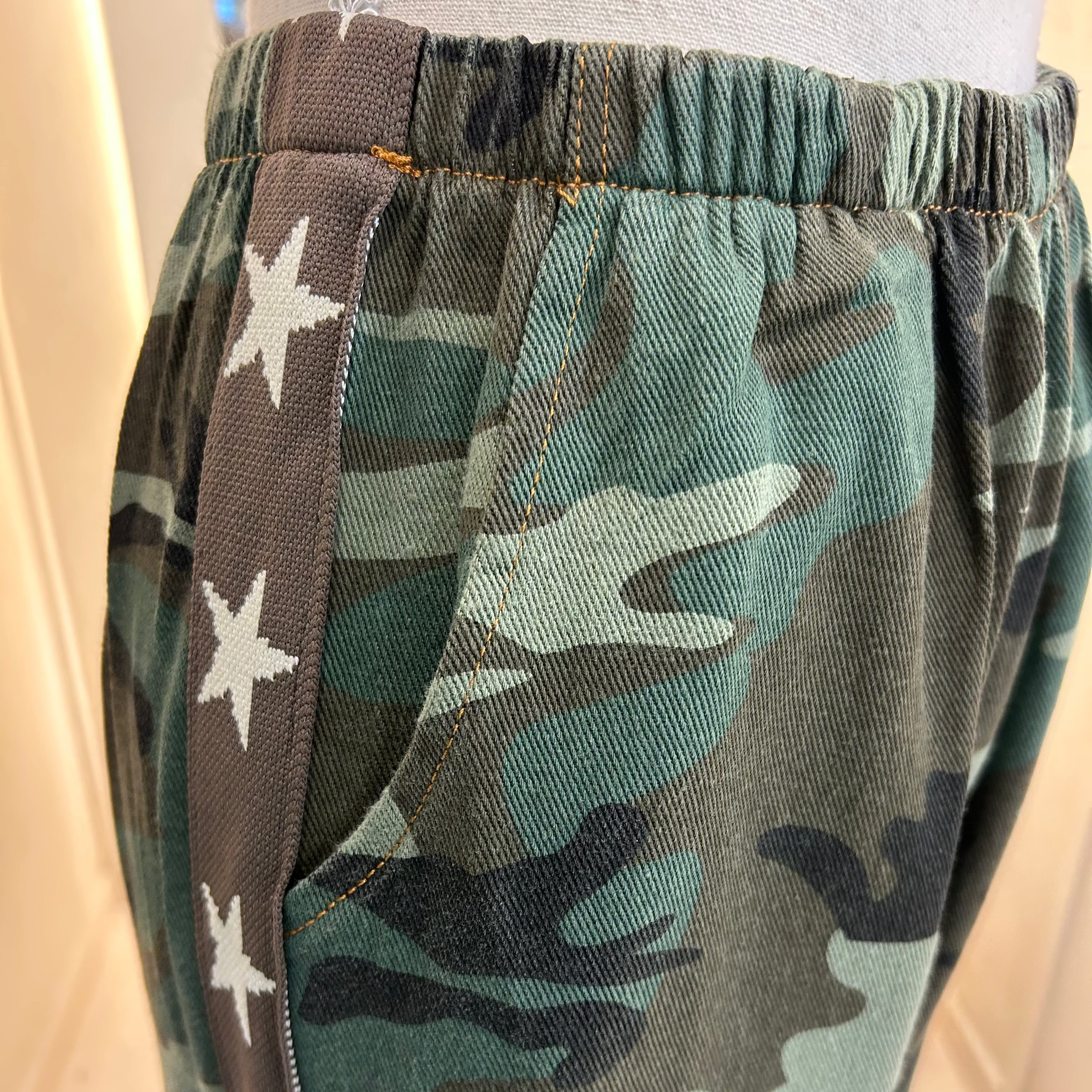 camo pants with star race stripe-  by Frankie