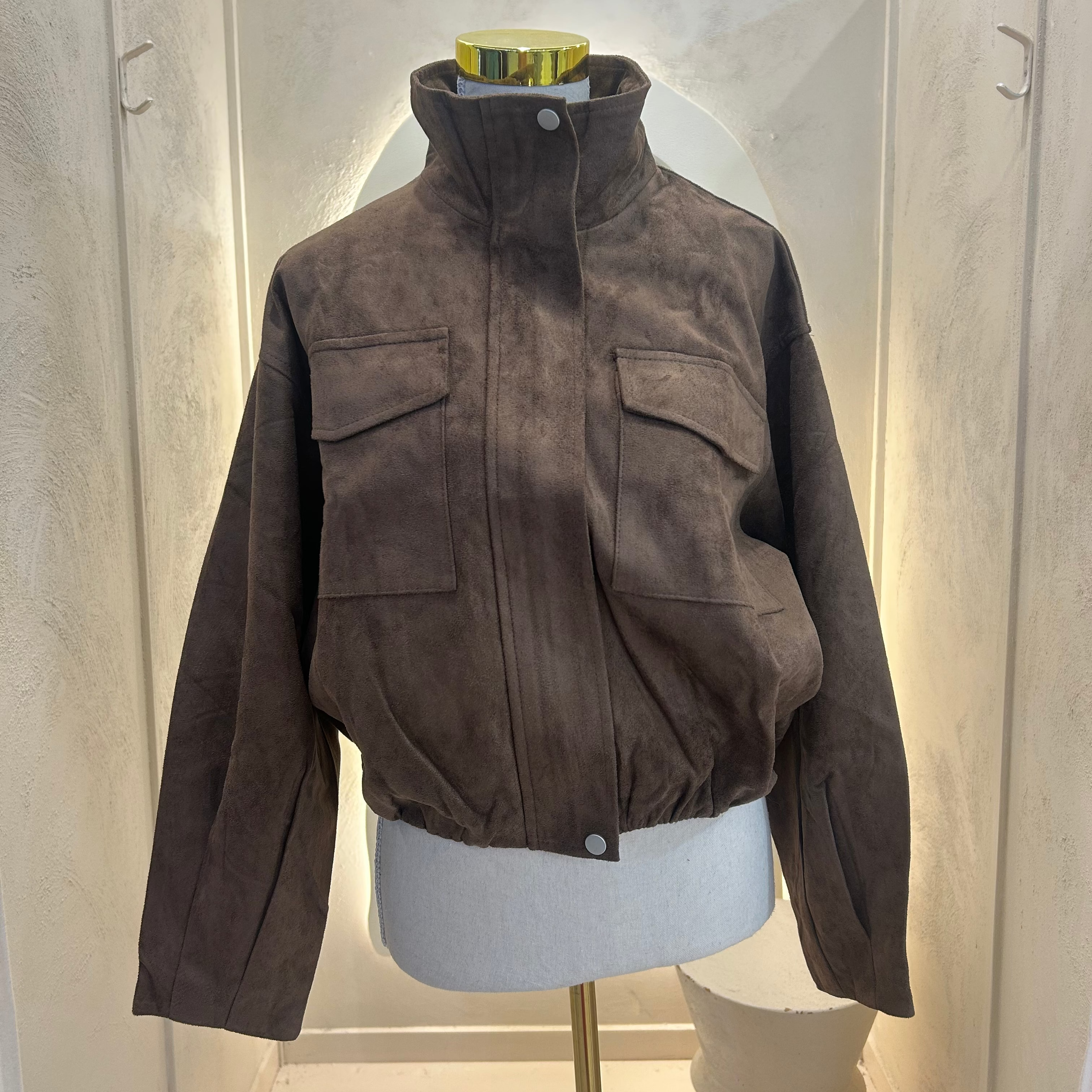 chocolate suede jacket - by Frankie