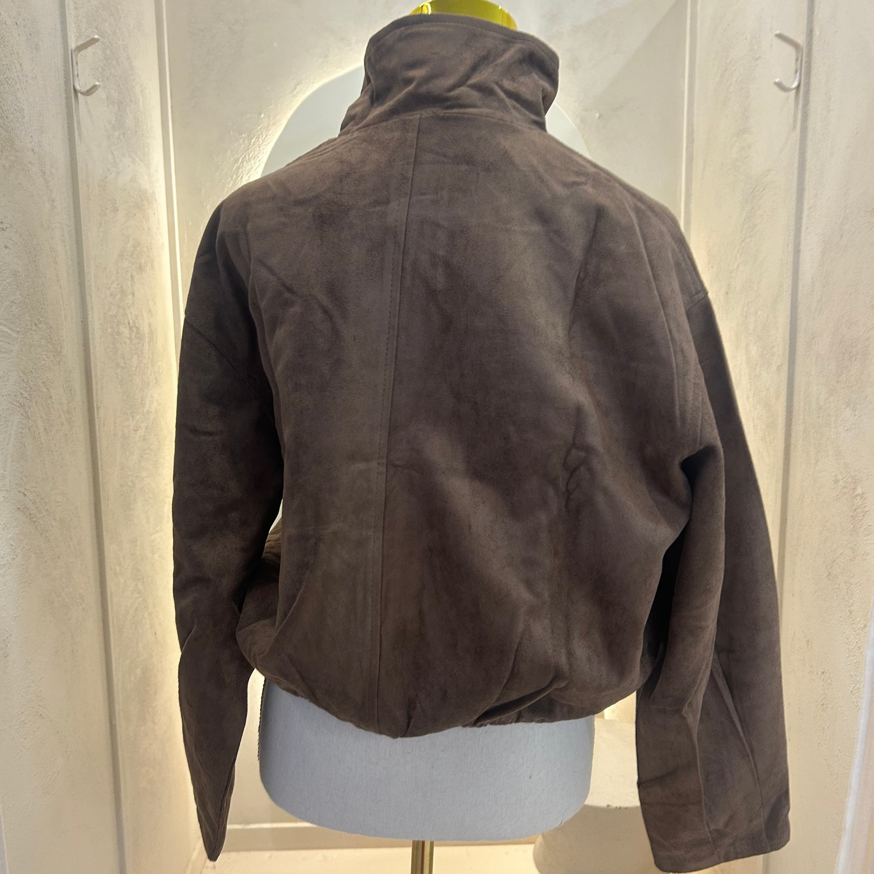 chocolate suede jacket - by Frankie