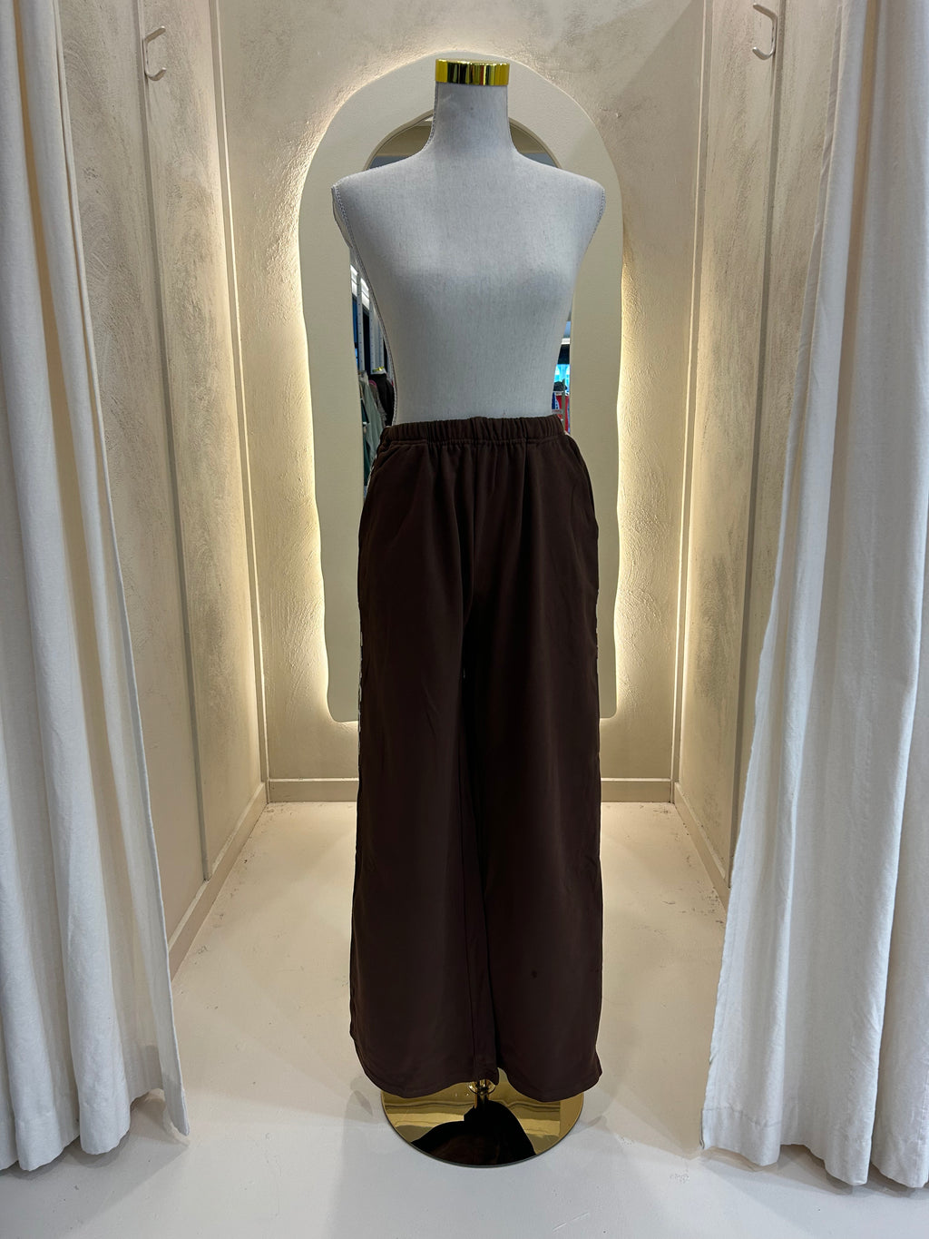 Brown  leopard Stripe Sweat Pant