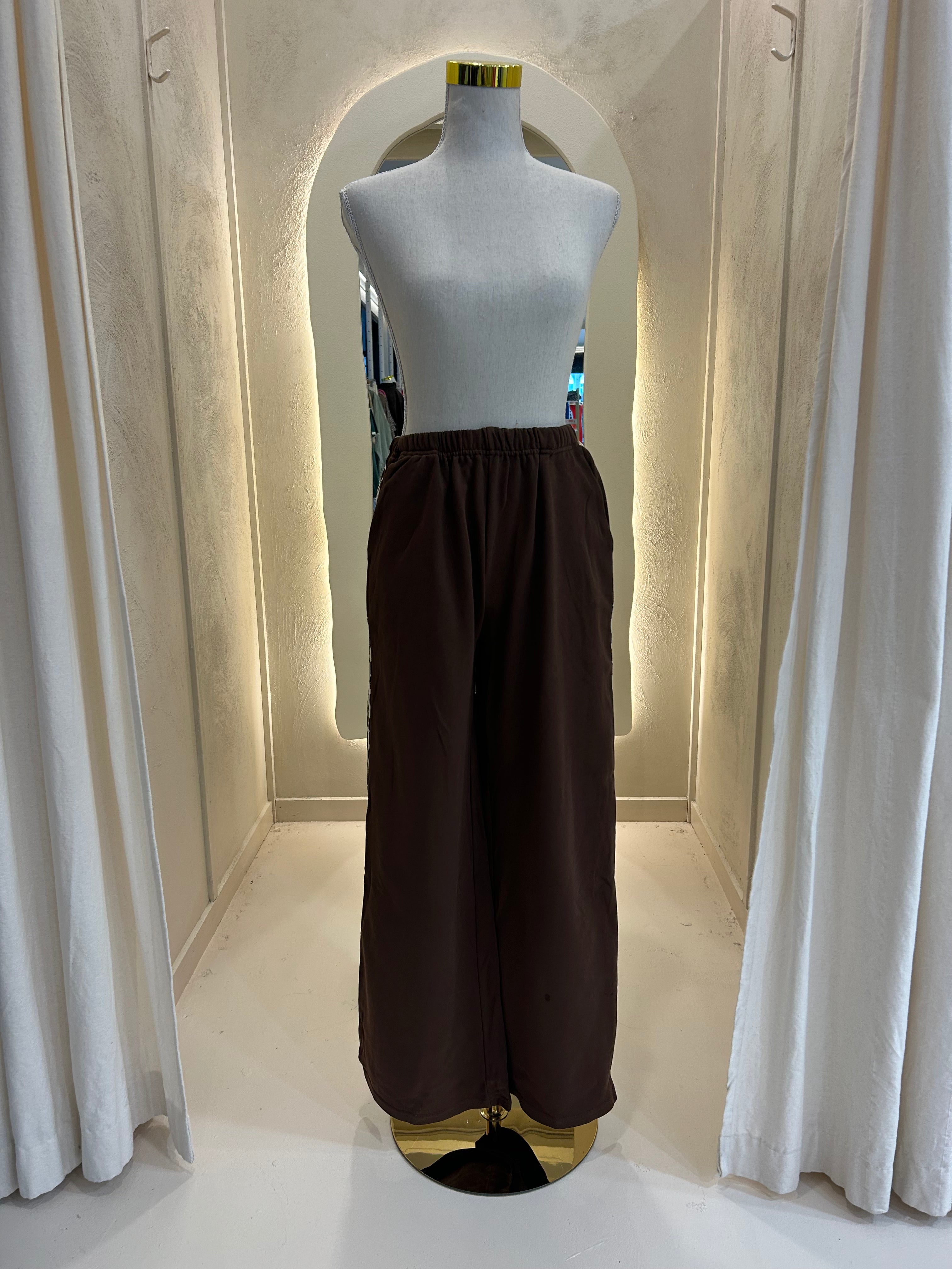 Brown  leopard Stripe Sweat Pant