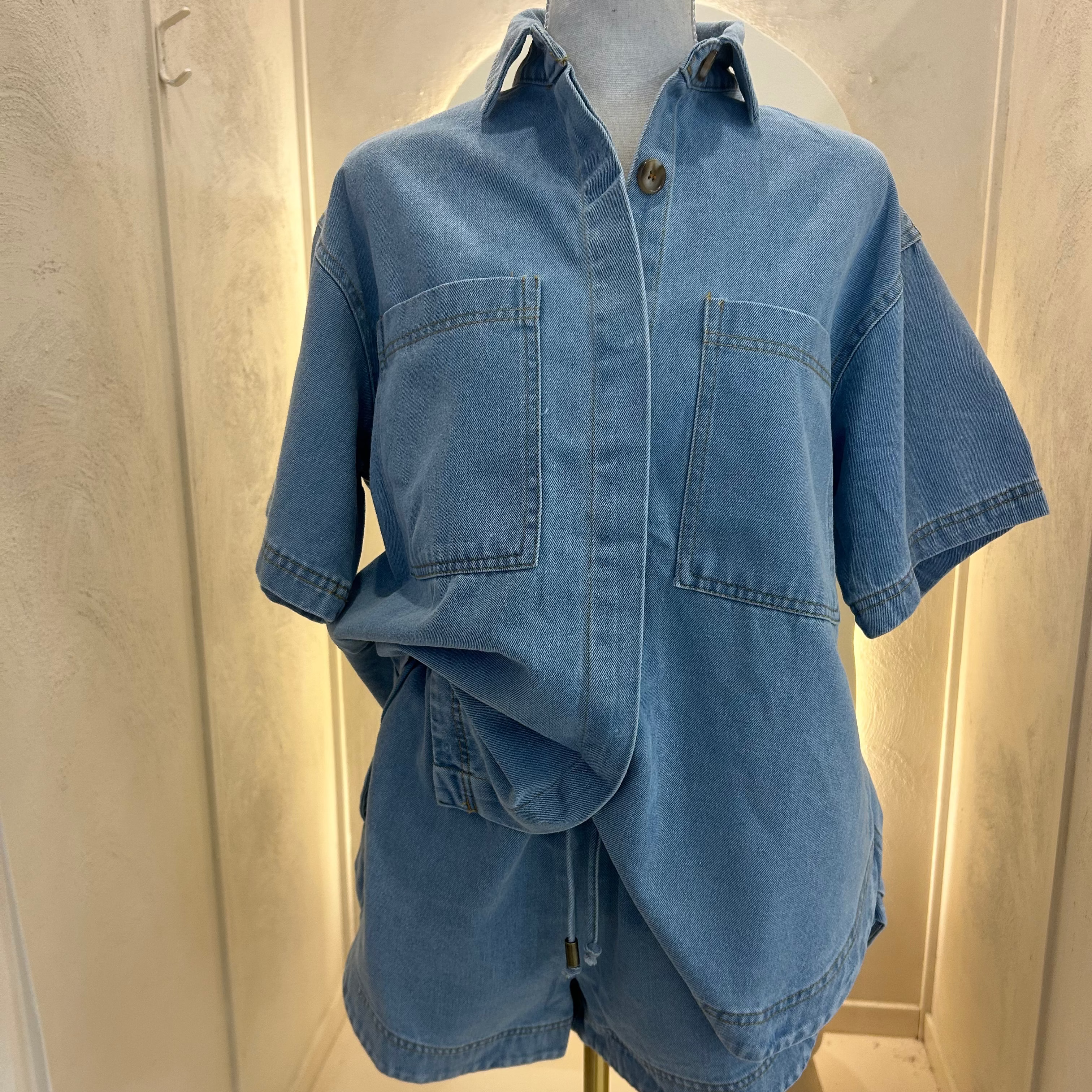 light cotton denim set - by frankie