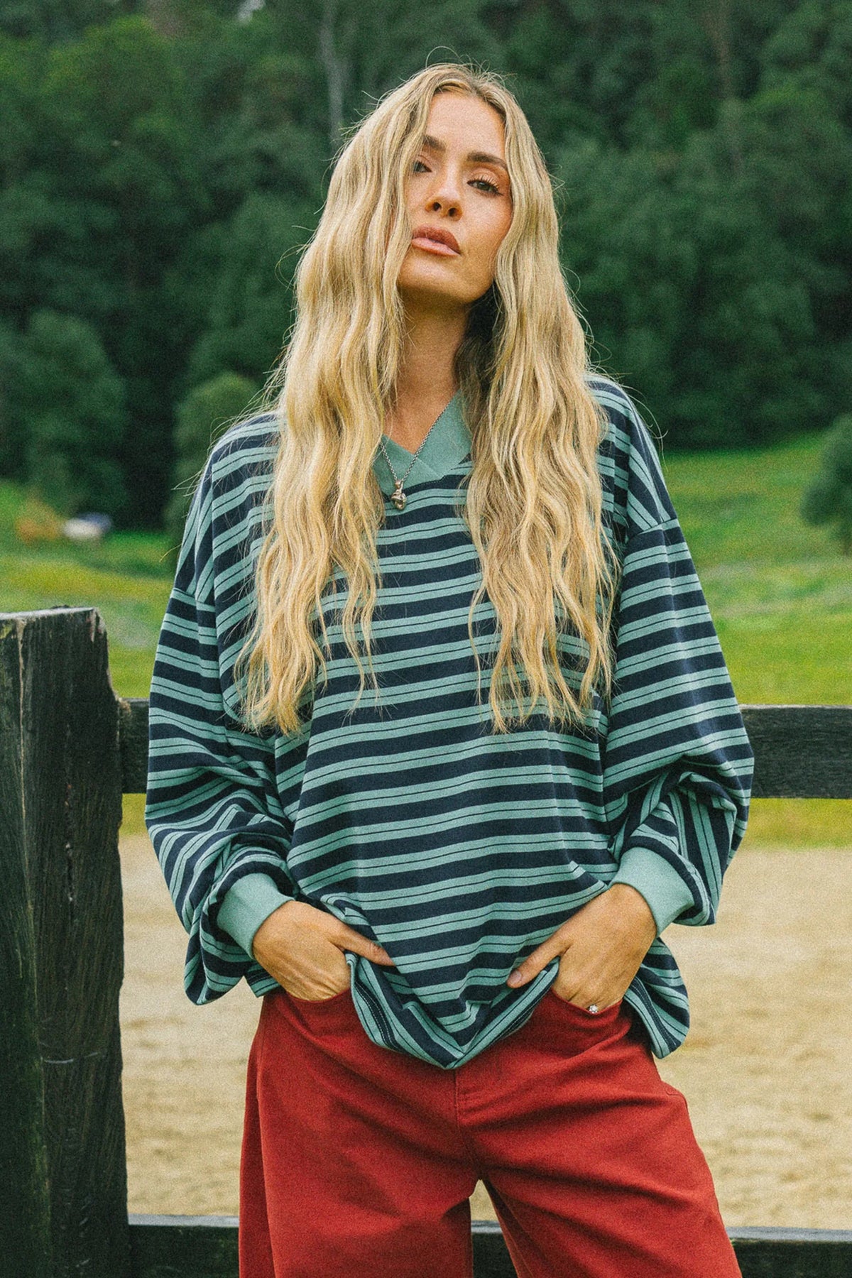 NAUTICAL LONG SLEEVE TEE - SAGE
