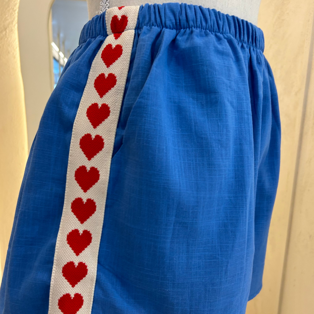 heart shorts-By Frankie-Blue shorts