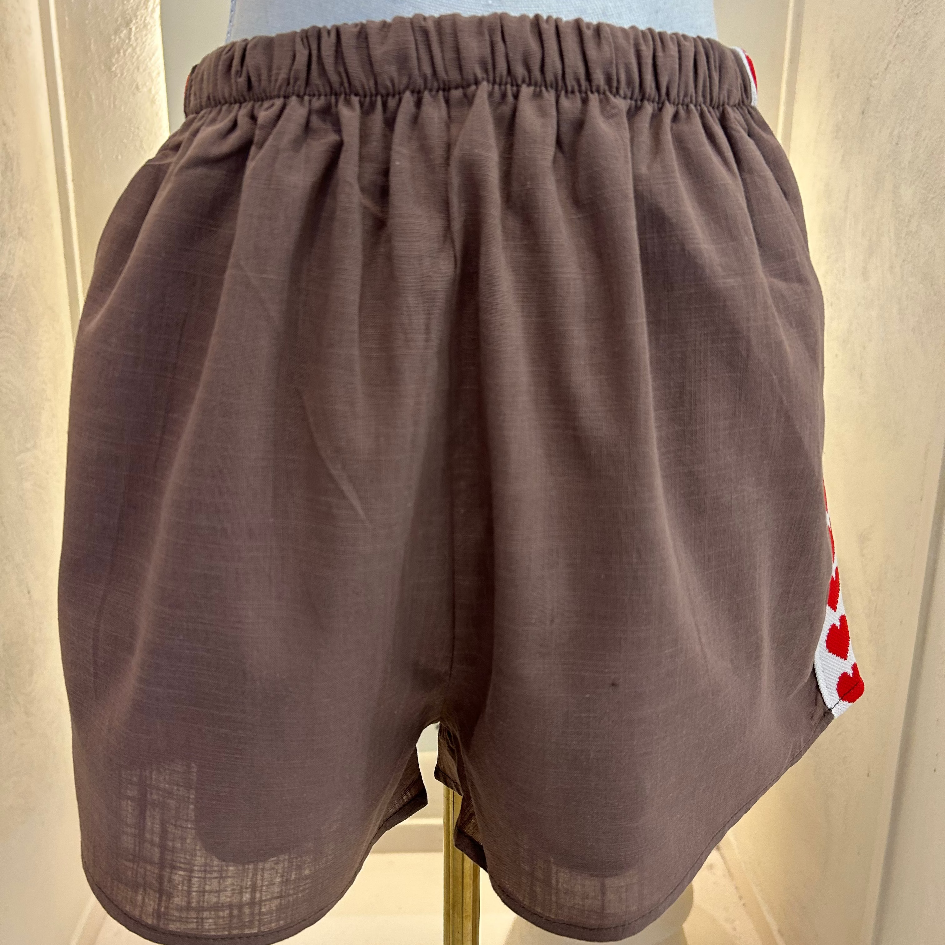 heart shorts-By Frankie-Brown shorts
