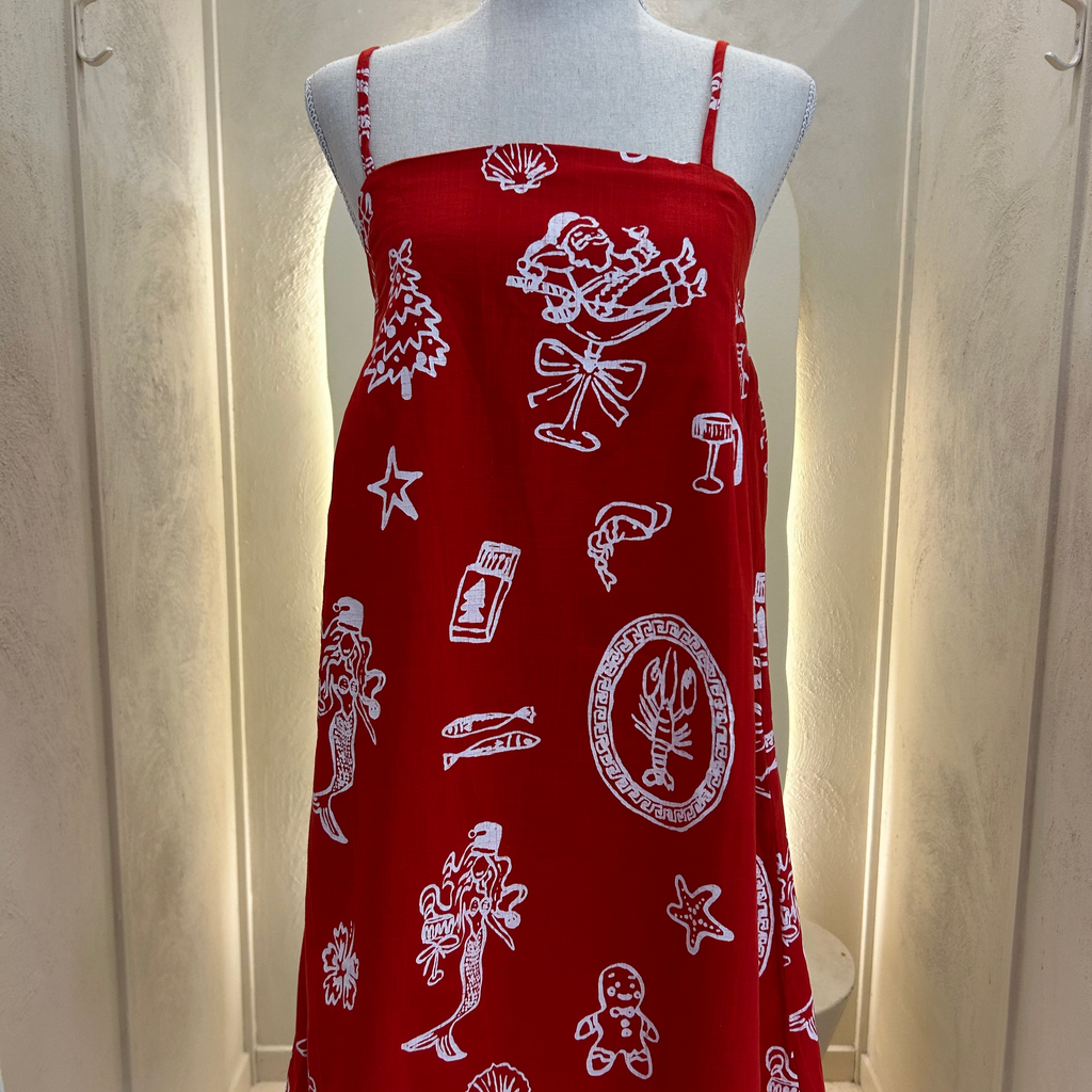 santa print dress- by frankie