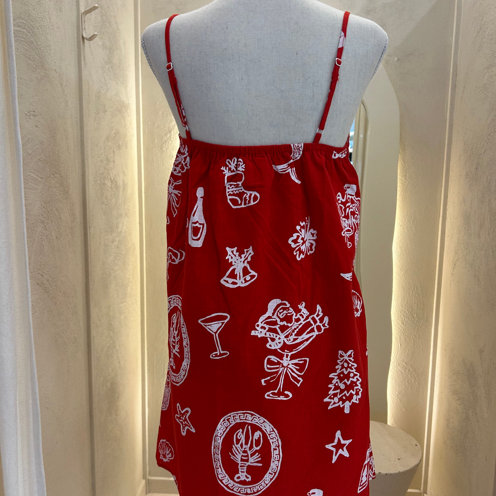 santa print dress- by frankie
