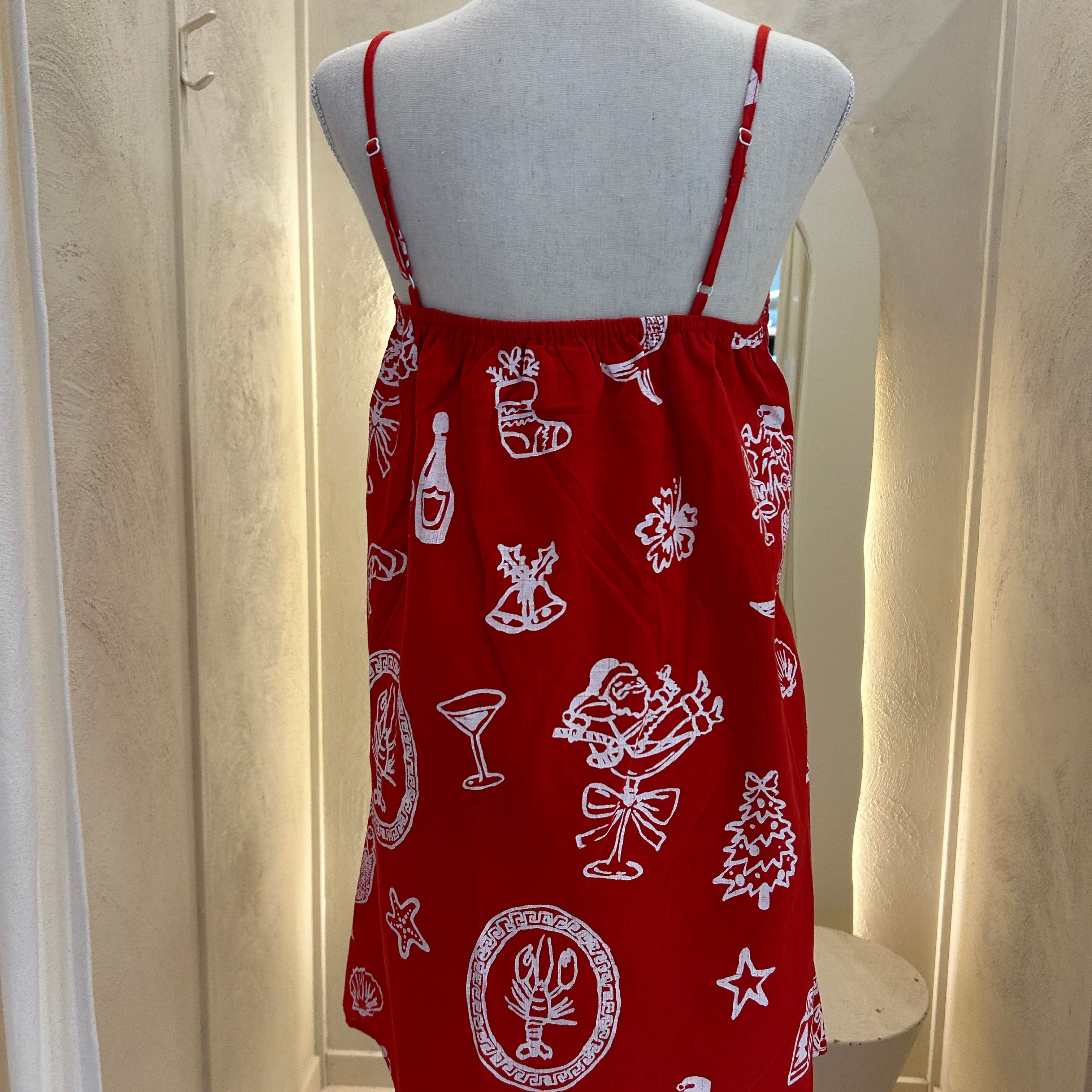 santa print dress- by frankie