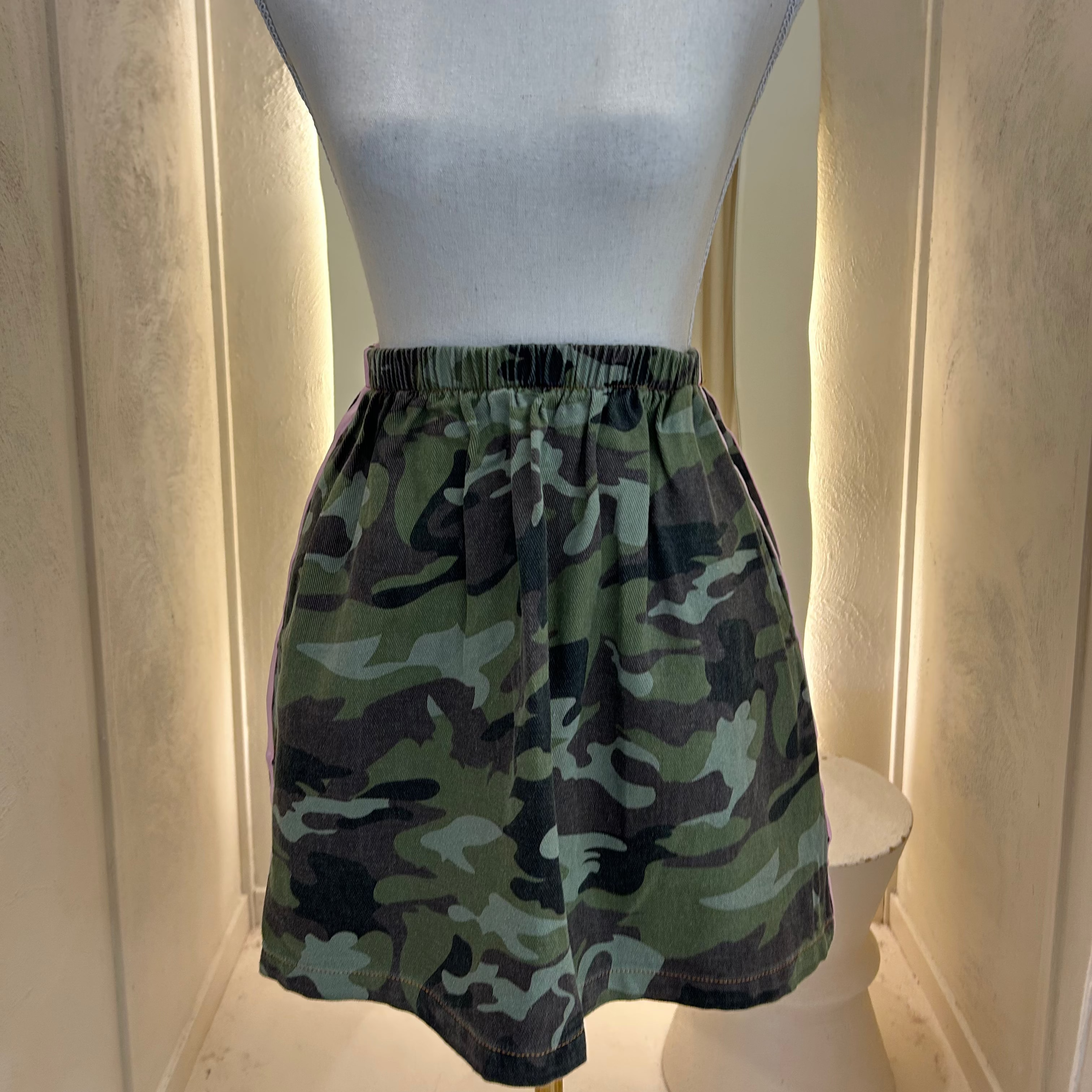 camo skirt-by Frankie-pink racer stripes