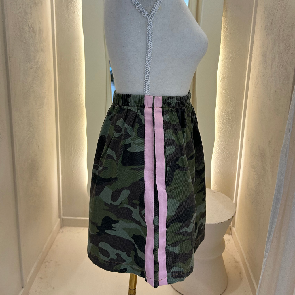 camo skirt-by Frankie-pink racer stripes