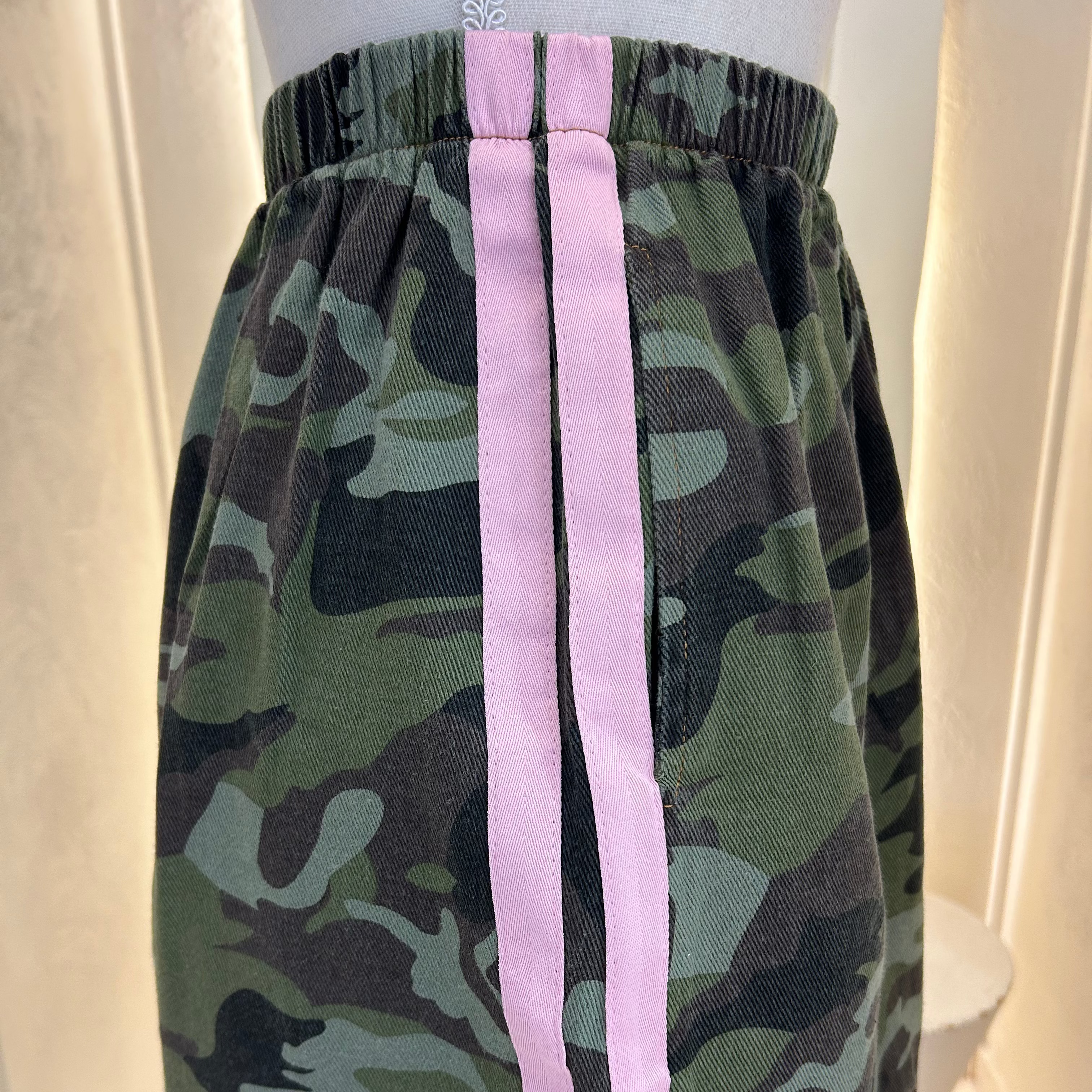camo skirt-by Frankie-pink racer stripes