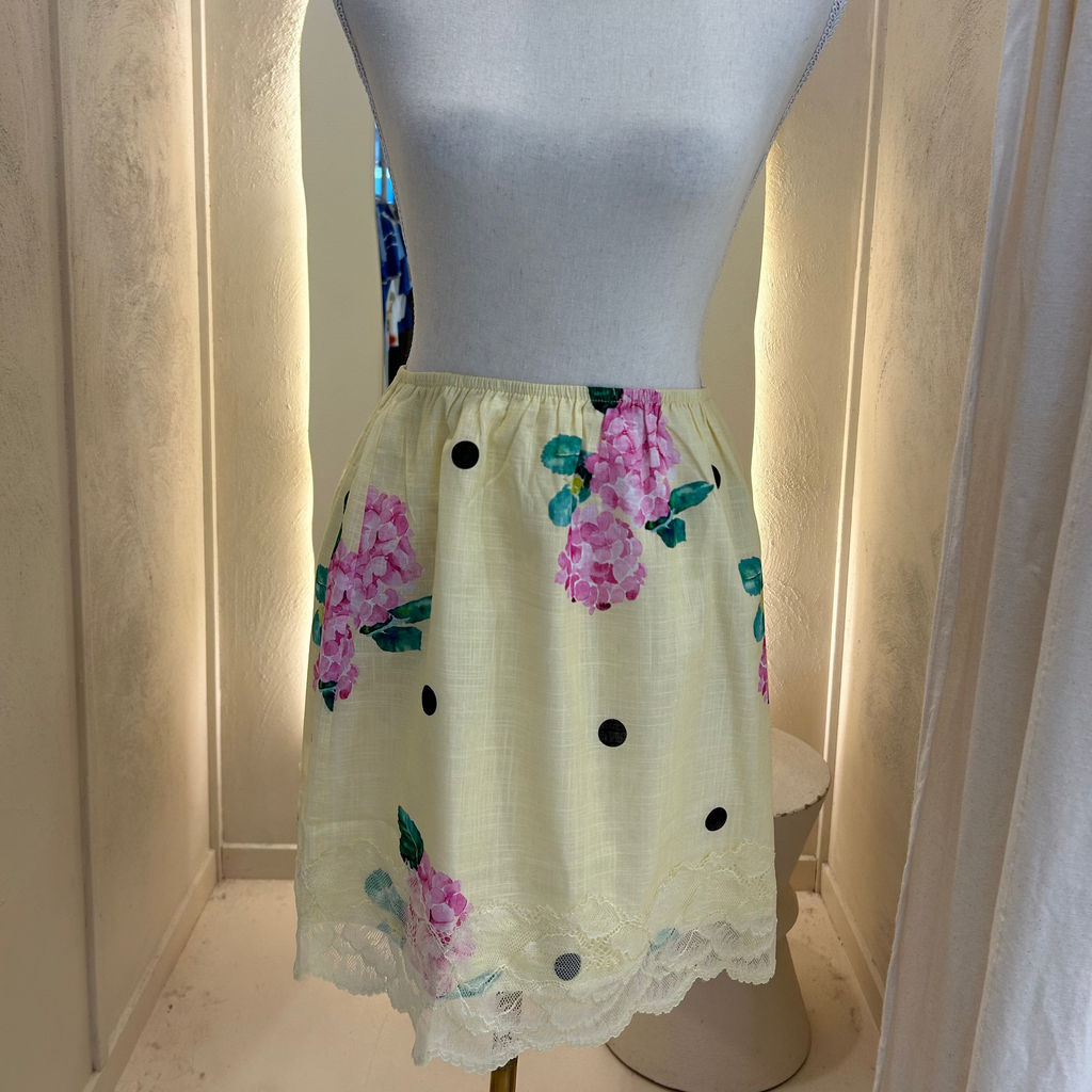 yellow hydrangea skirt-by Frankie-lace skirt