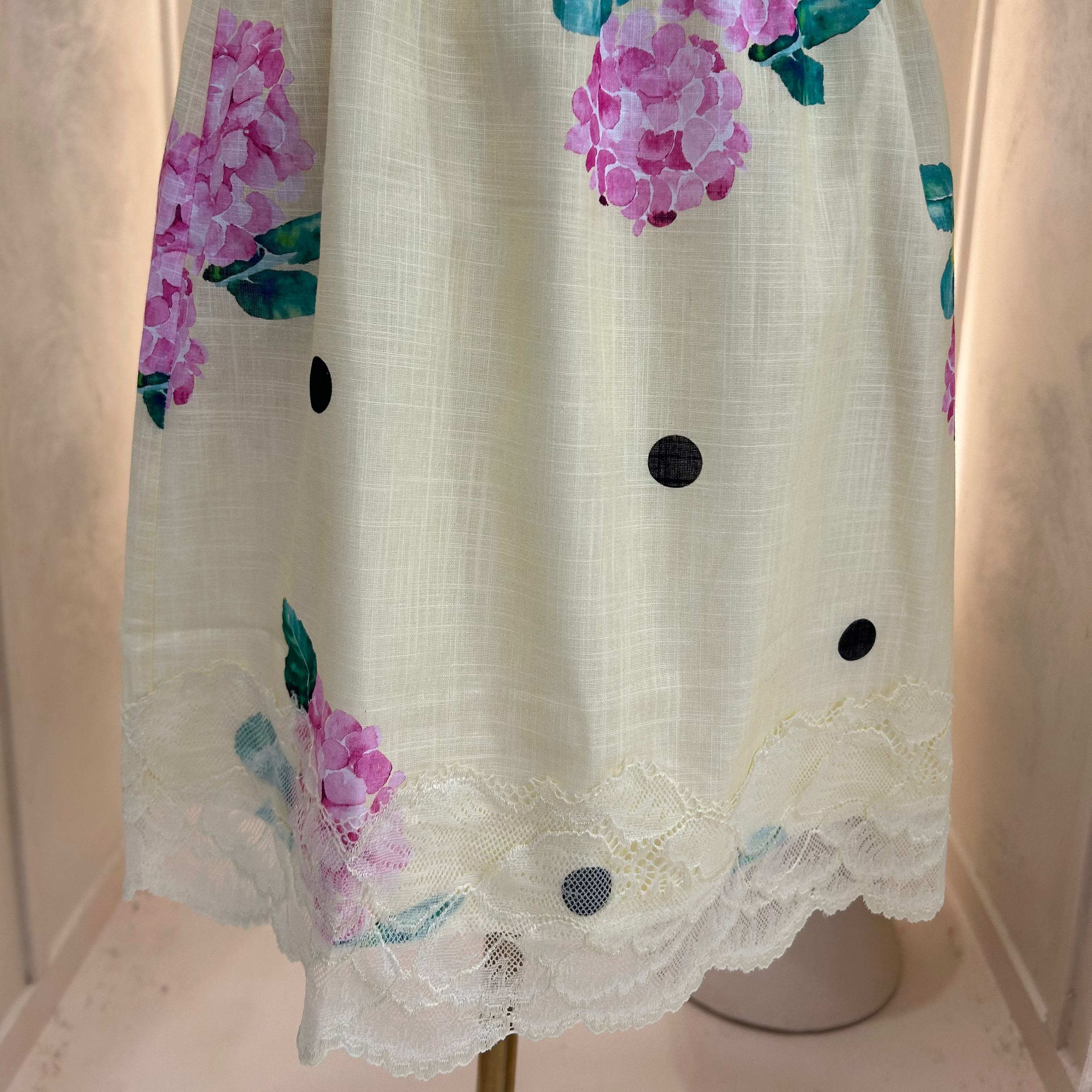 yellow hydrangea skirt-by Frankie-lace skirt