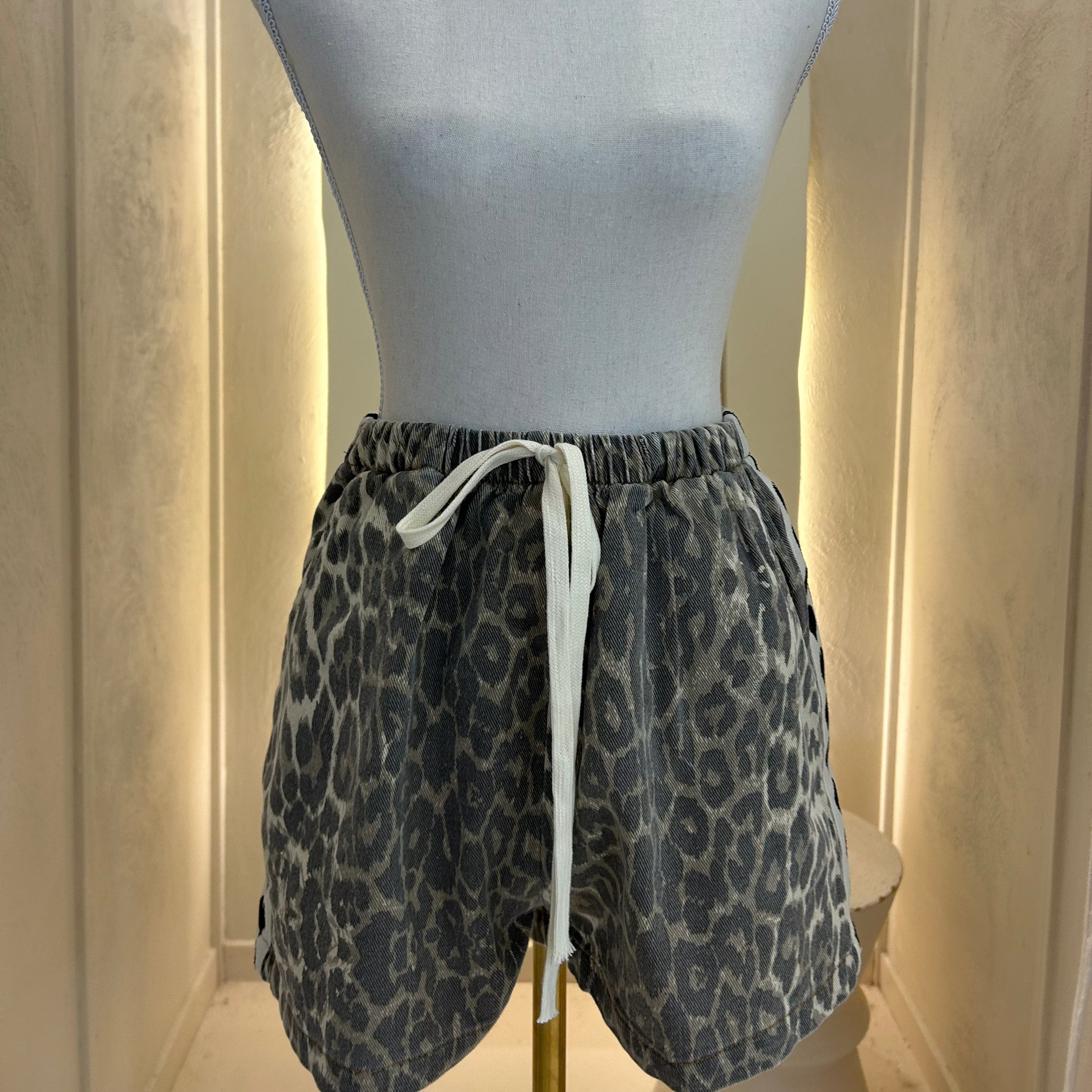 leopard print shorts-by Frankie-loveheart panel