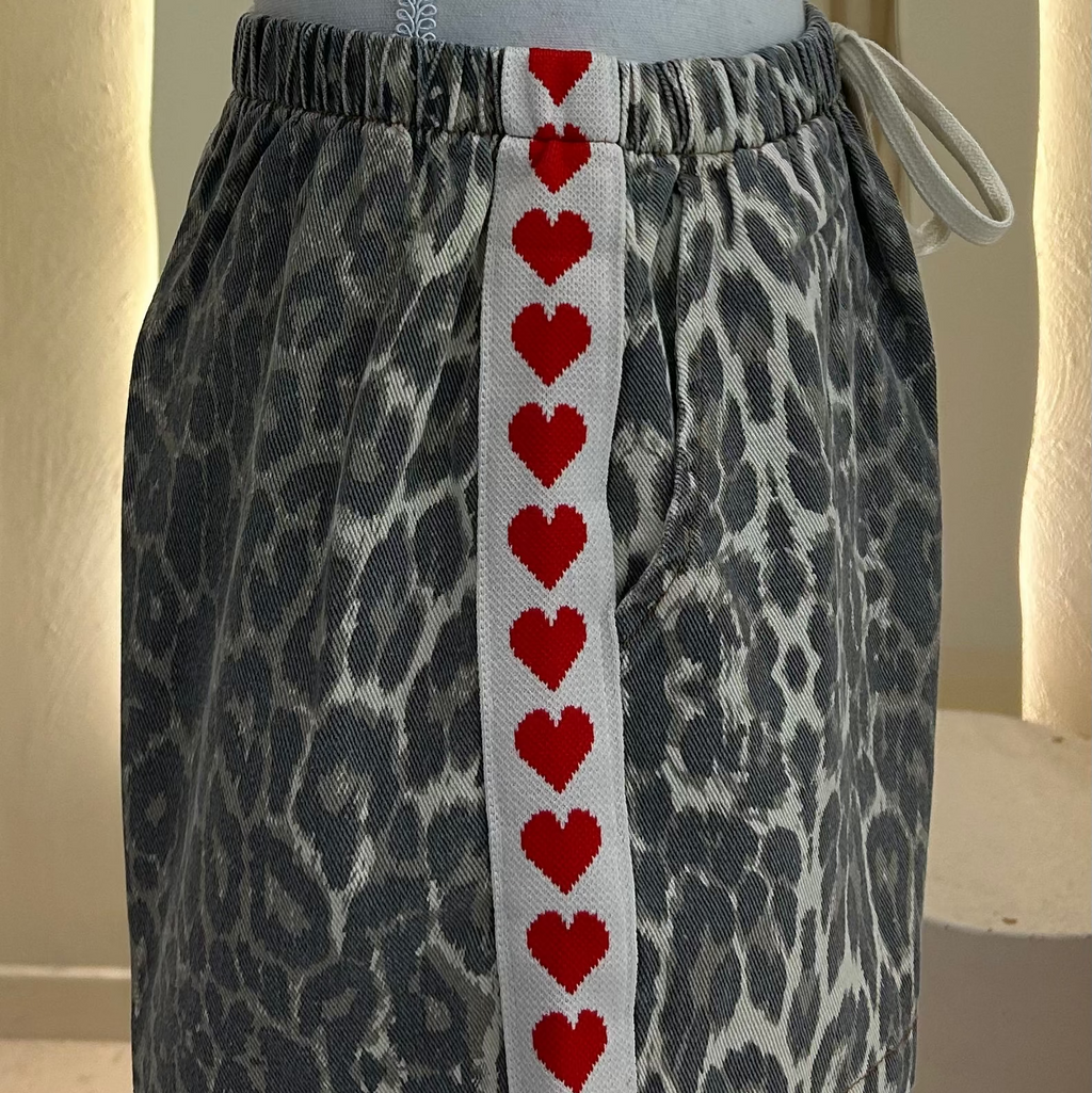 leopard print shorts-by Frankie-loveheart panel