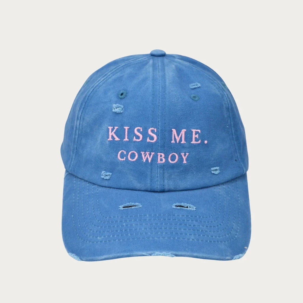 blue cap-kiss me cowboy-farmer by Whitney