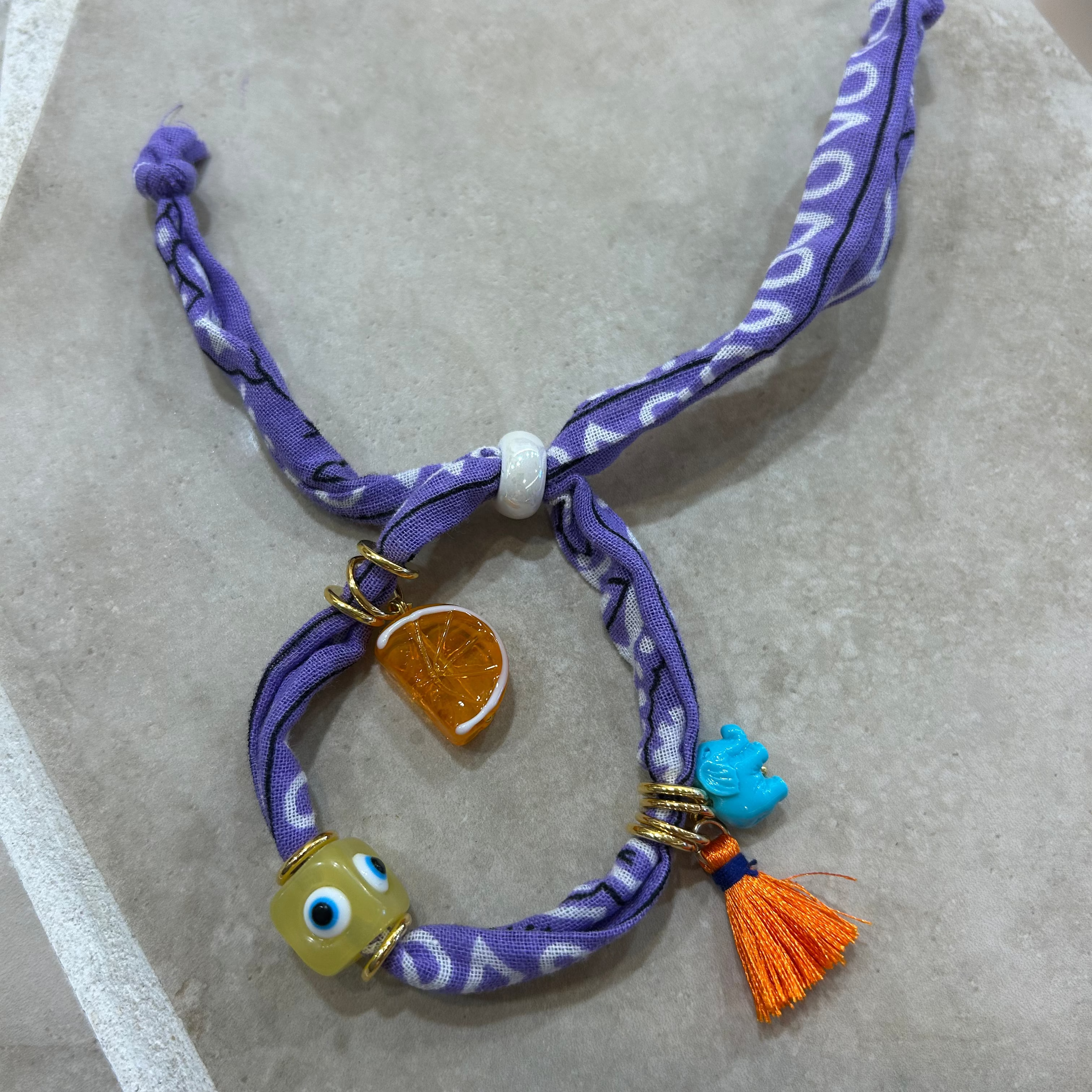 bandana bracelets - charm bracelets-purple bracelet