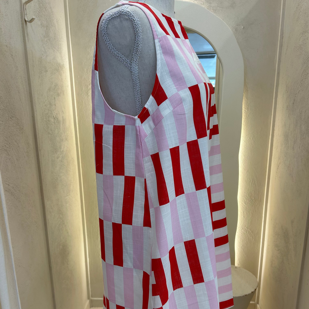 pink and red stripe dress-by Frankie