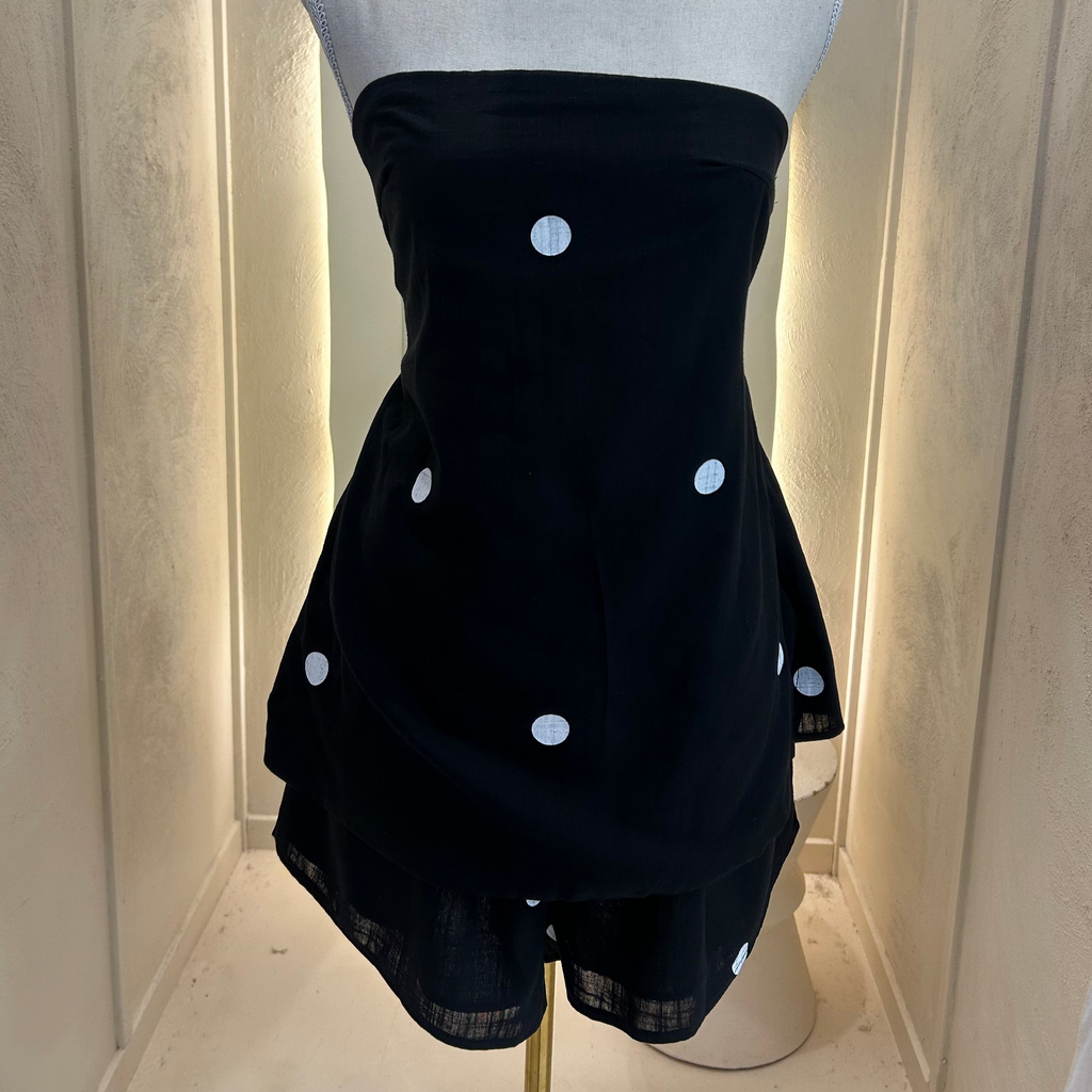 black polka dot set - by Frankie