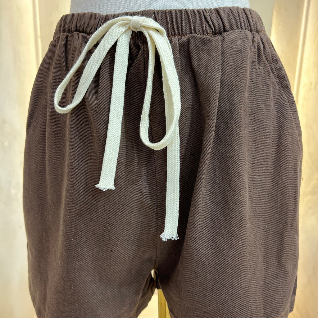 chocolate denim racer shorts - by Frankie