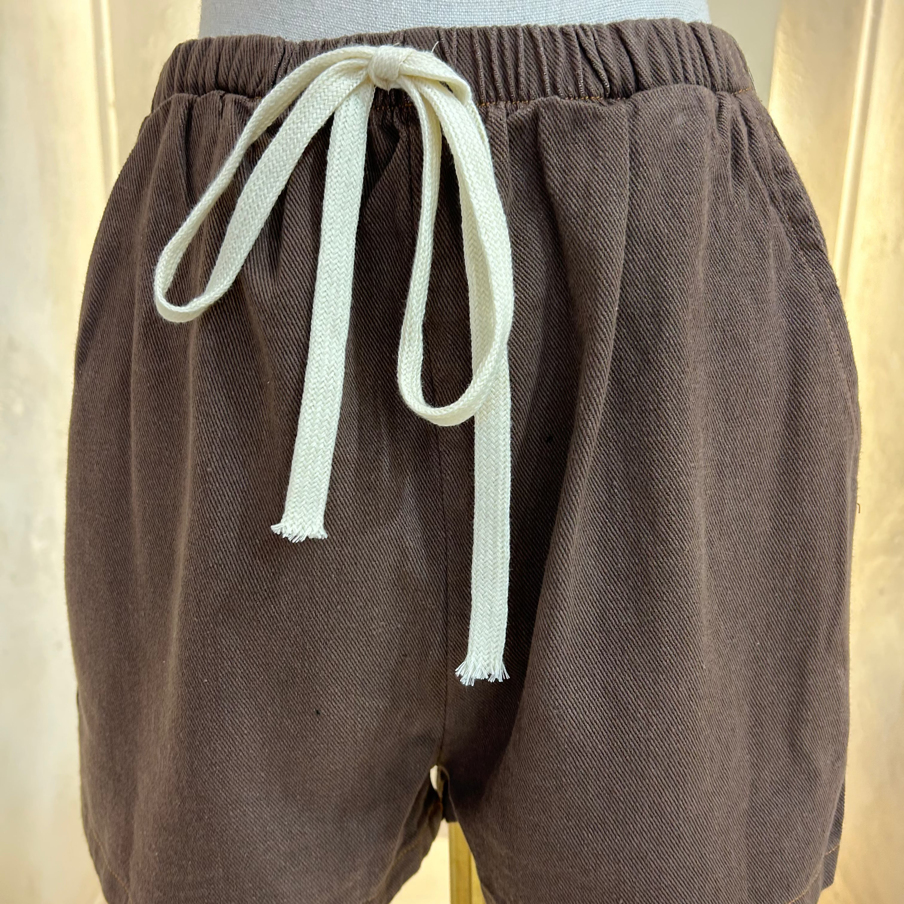 chocolate denim racer shorts - by Frankie