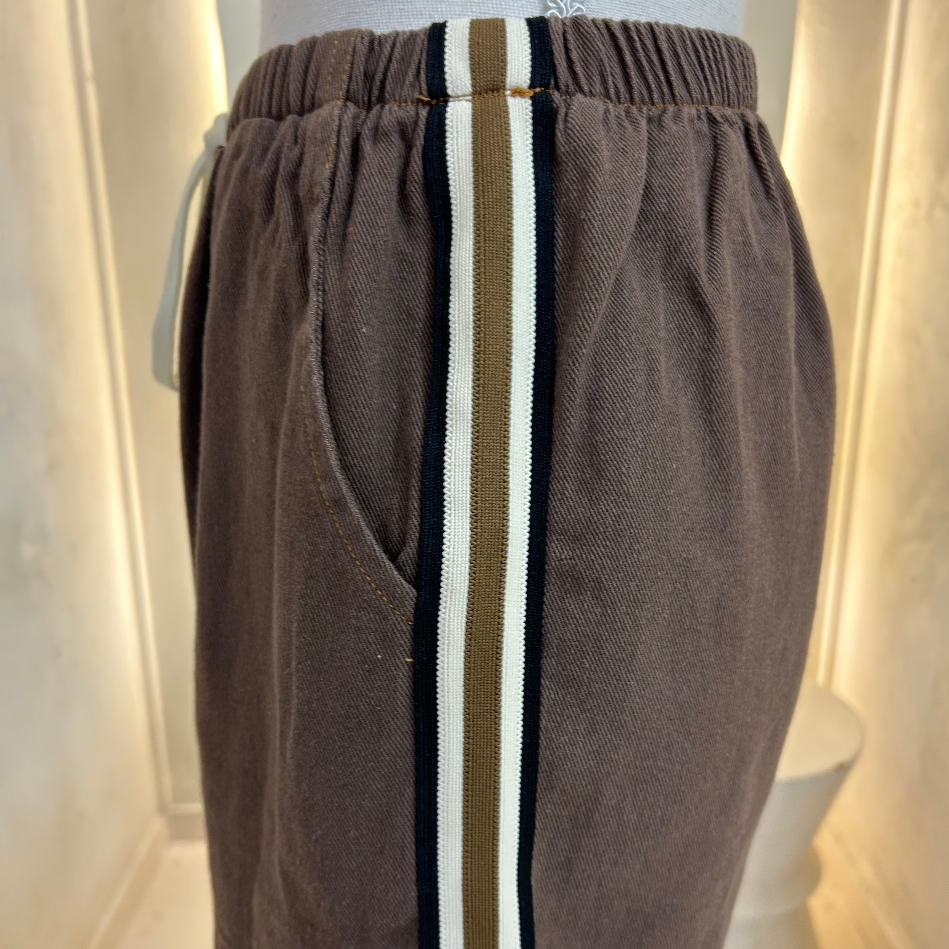 chocolate denim racer shorts - by Frankie