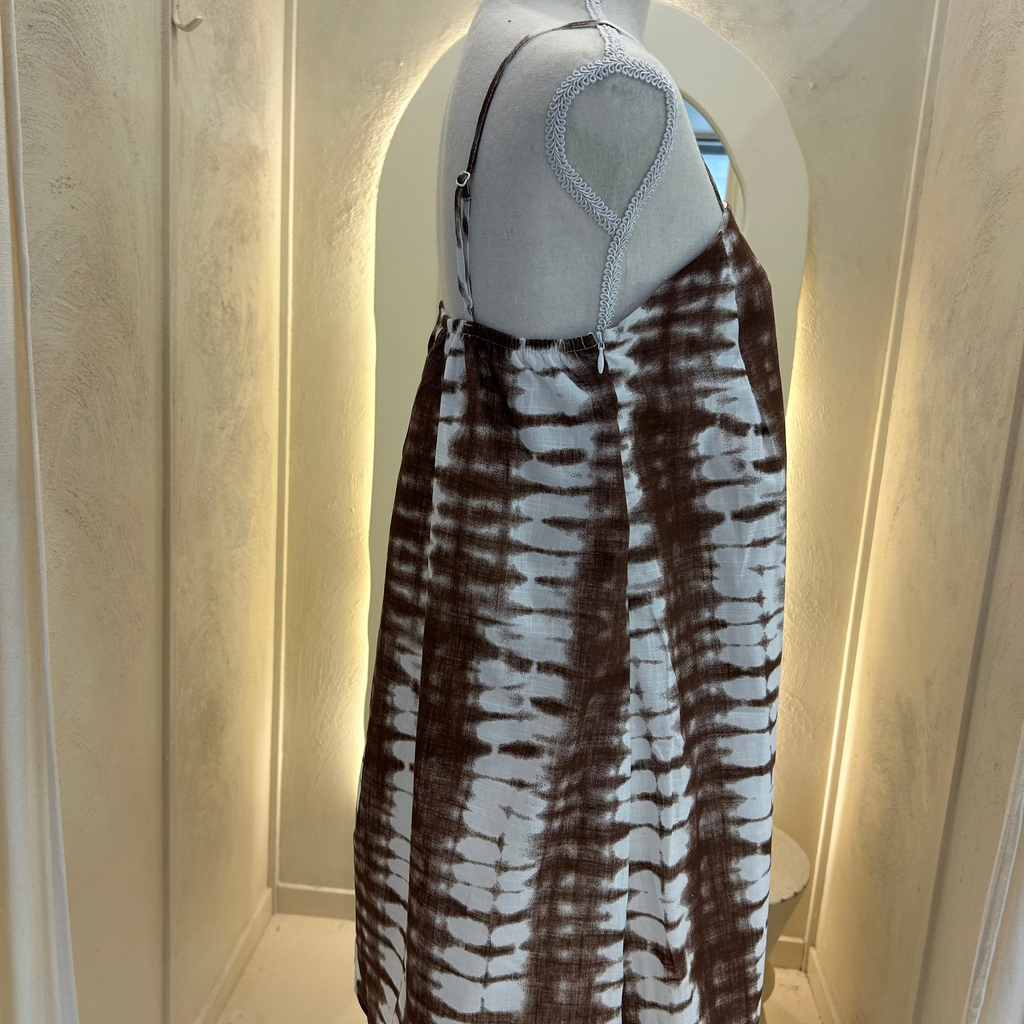 chocolate tie dir mini dress - by Frankie