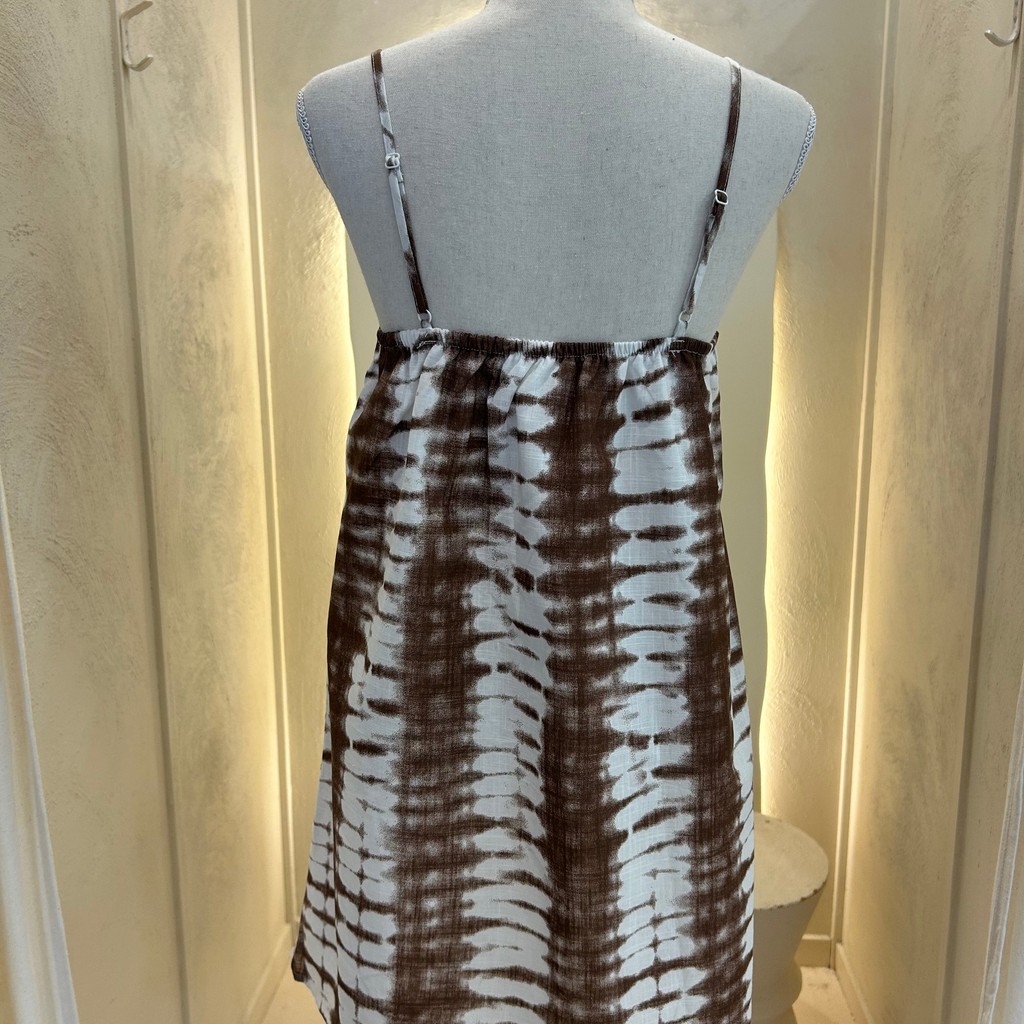 chocolate tie dir mini dress - by Frankie
