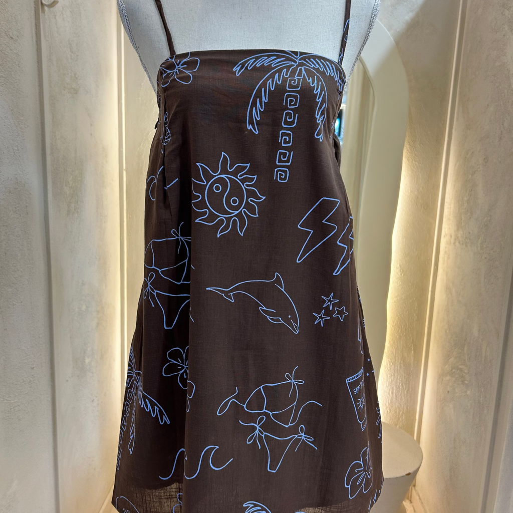 Chocolate/Blue Beach dress