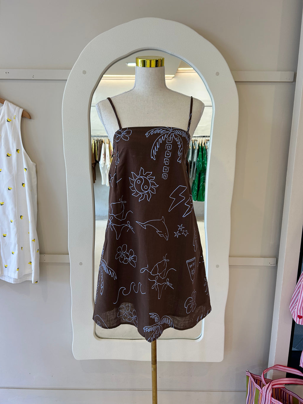 chocolate/blue beach dress - by Frankie