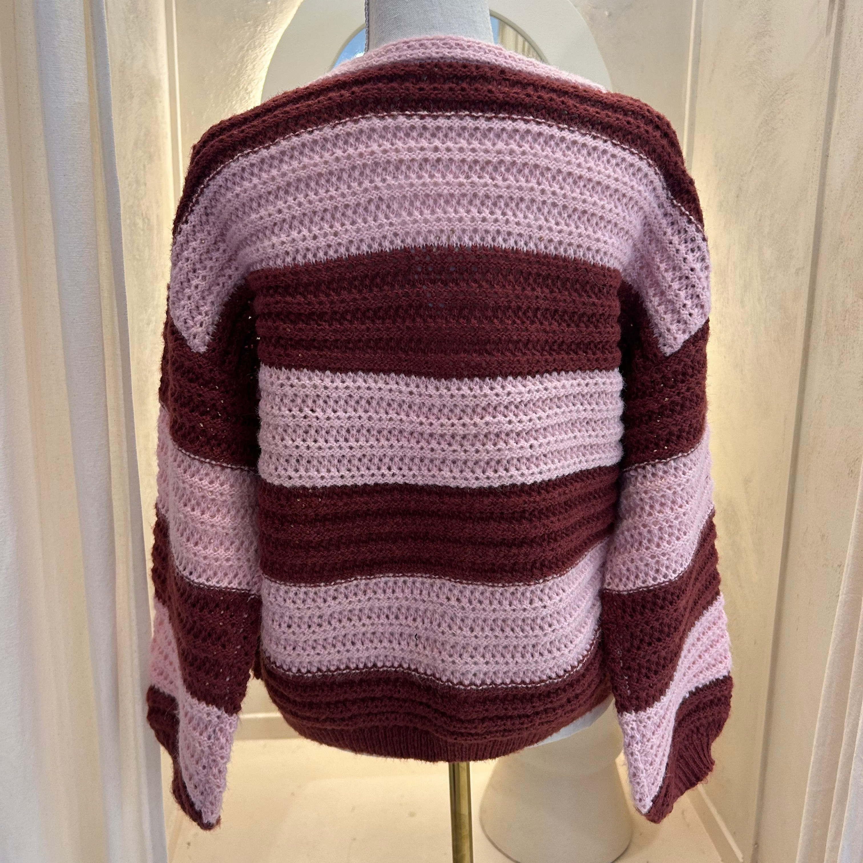 pink stripe cardigan 