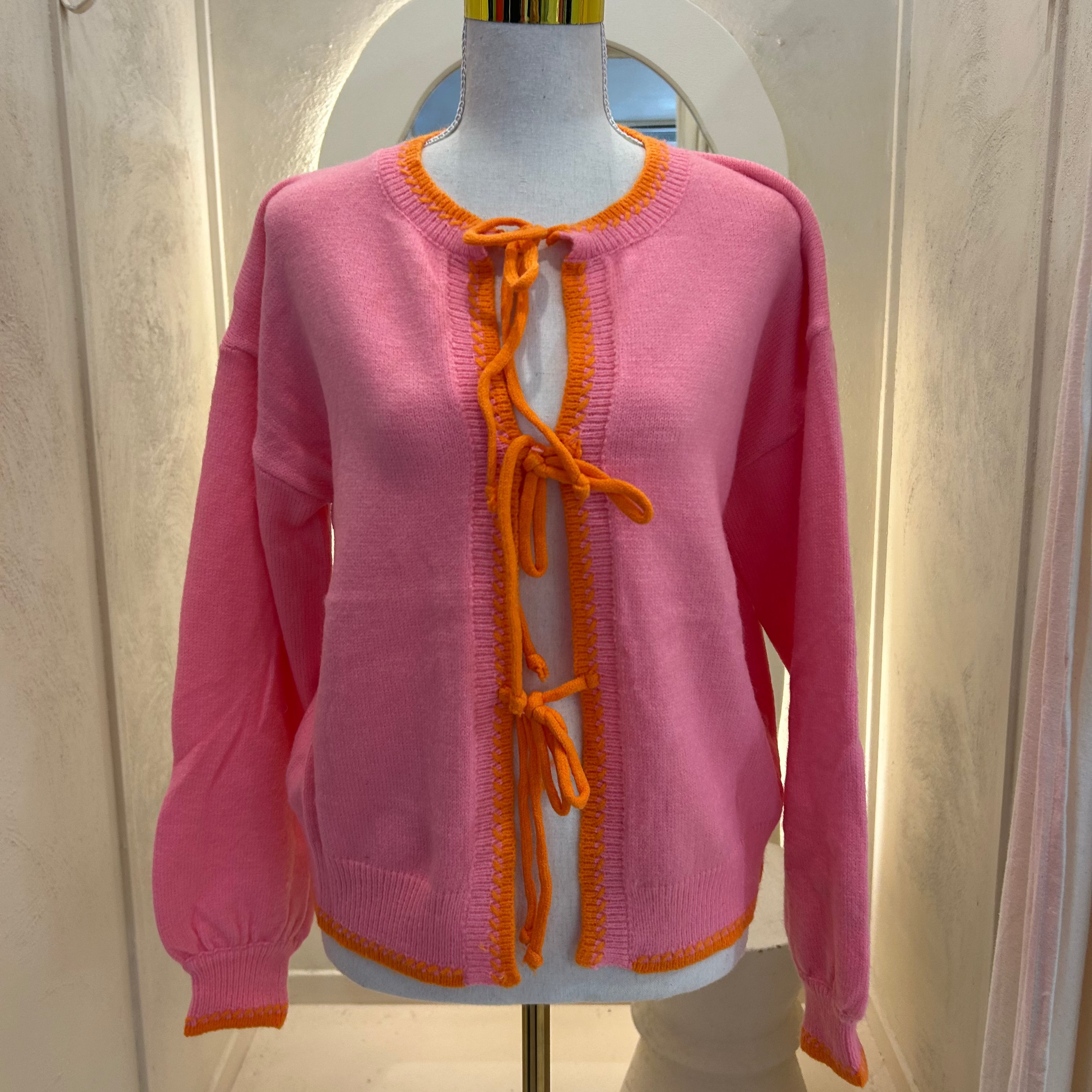 pink and orange knit