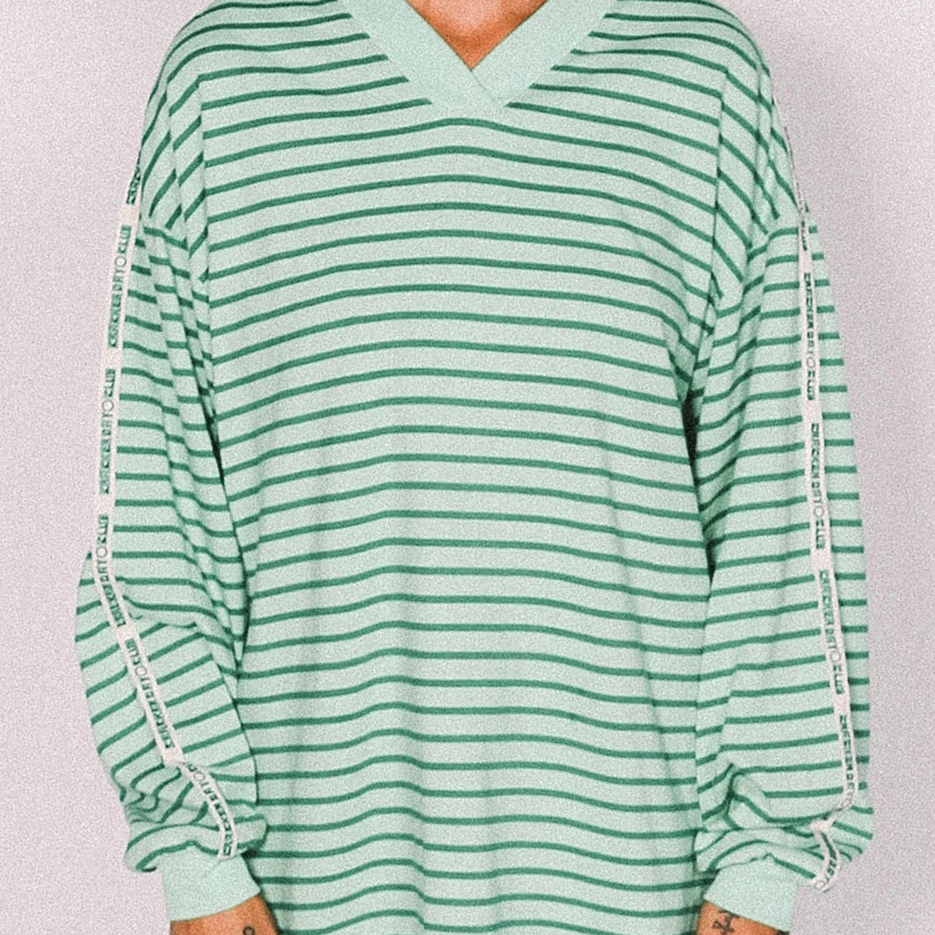NAUTICAL LONG SLEEVE TEE - SHAMROCK THIN STRIPE - cracker day club