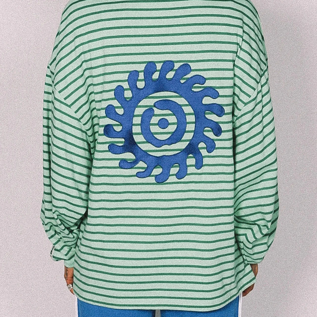 NAUTICAL LONG SLEEVE TEE - SHAMROCK THIN STRIPE - cracker day club