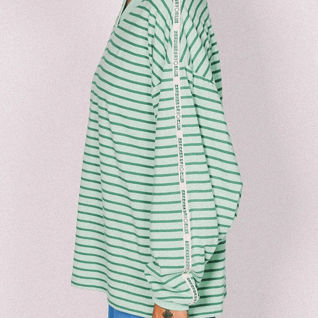 NAUTICAL LONG SLEEVE TEE - SHAMROCK THIN STRIPE - cracker day club