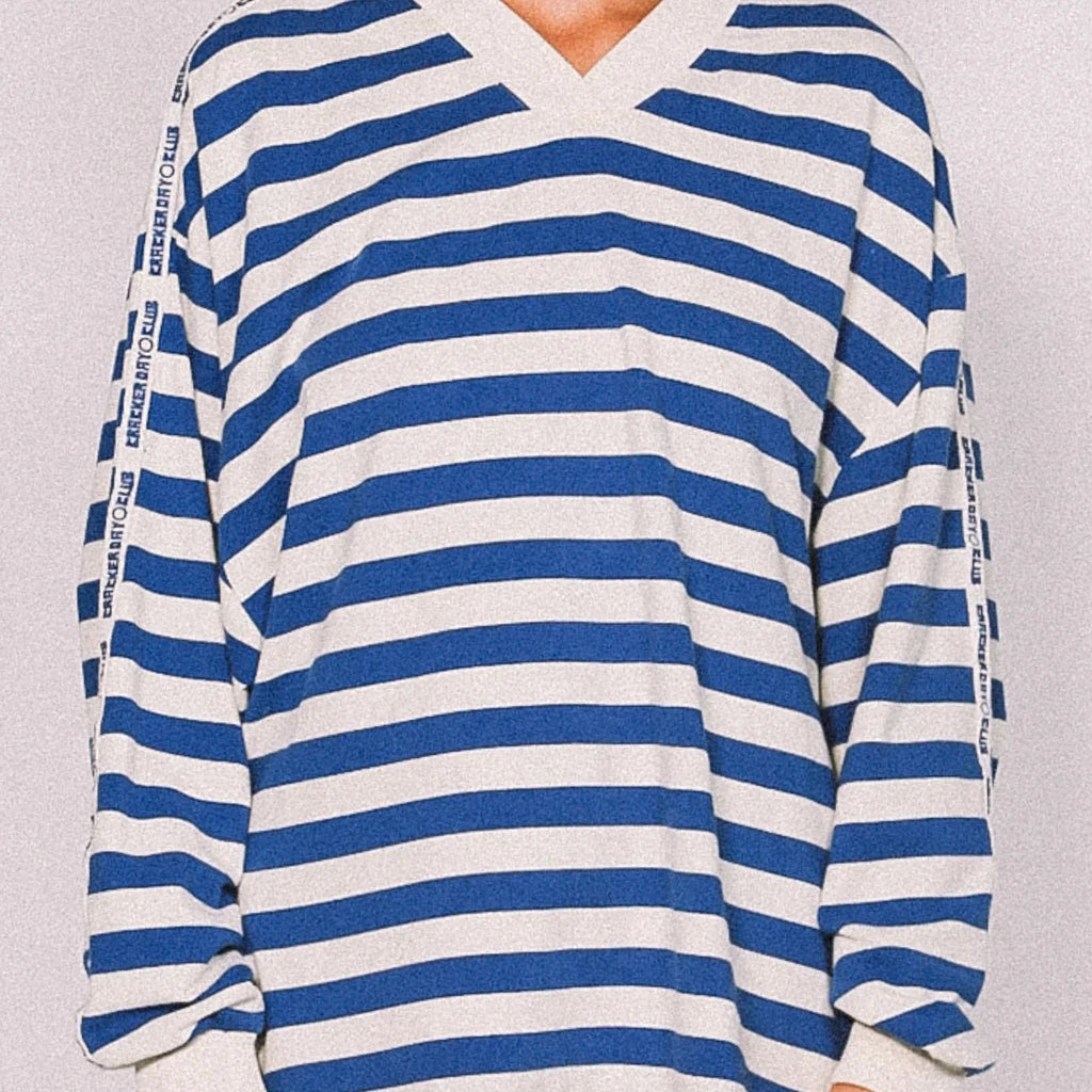 NAUTICAL LONG SLEEVE TEE - BLUE - cracker day club