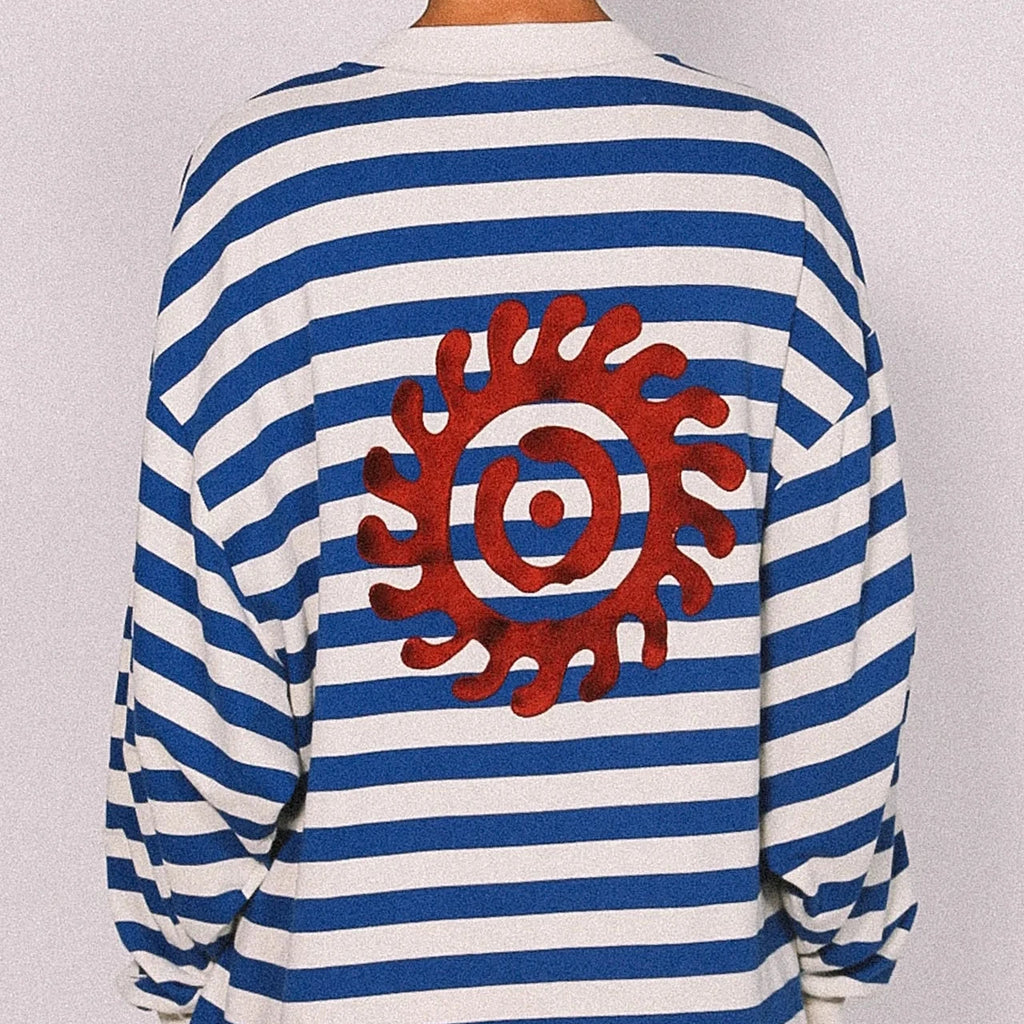 NAUTICAL LONG SLEEVE TEE - BLUE - cracker day club