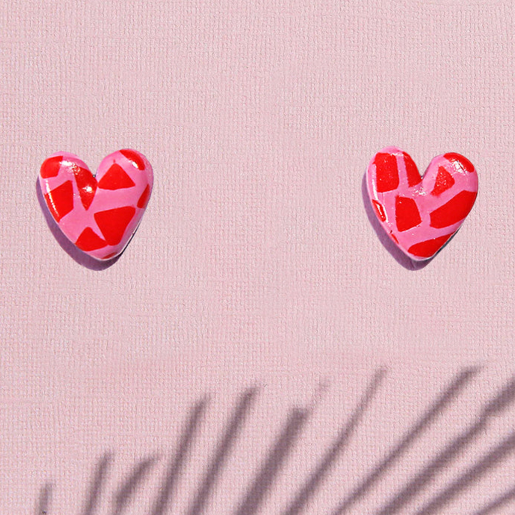 heart studs-pink-red-kingston jewellery