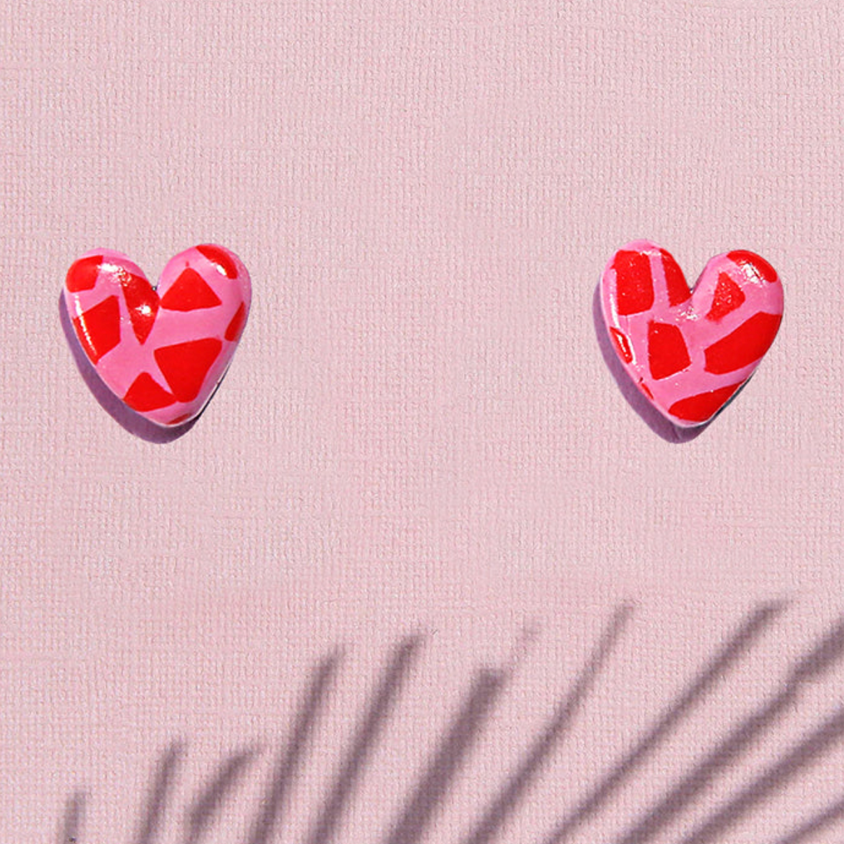 heart studs-pink-red-kingston jewellery