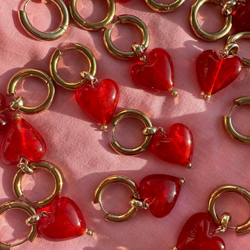 Emend-earrings- glass hearts