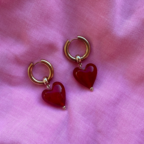 Emend-earrings- glass hearts