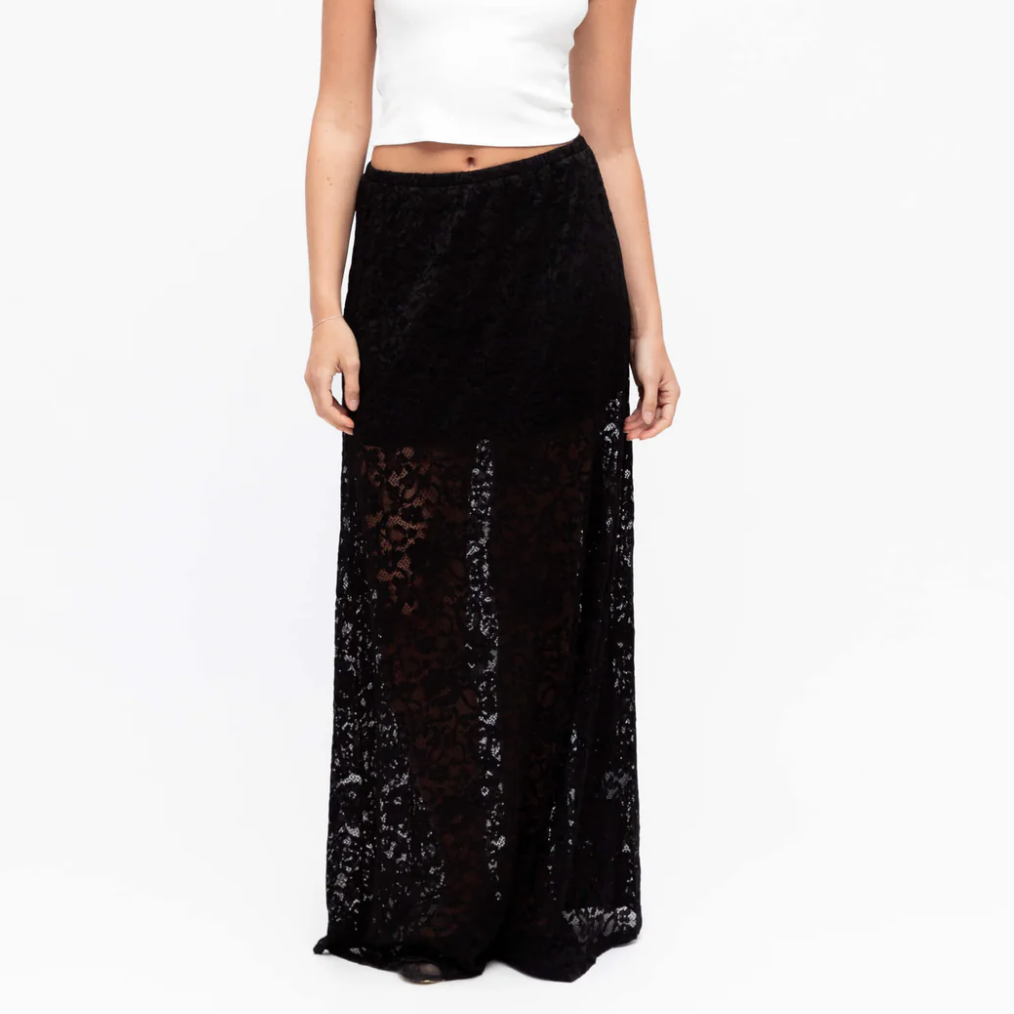 black lace skirt - paperheart