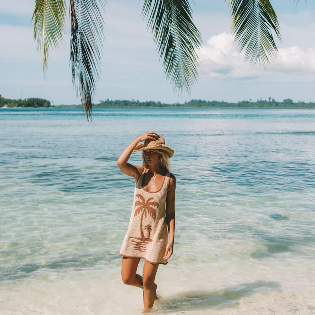 Palm Beach U Crochet Knit Dress - Sand dress - poolside Paradiso